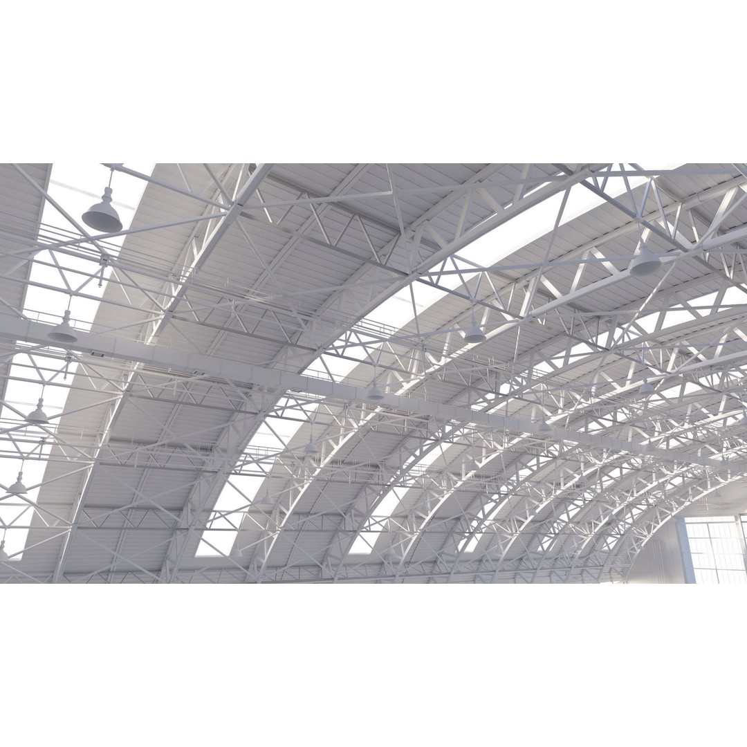 Aircraft Hangar 3D Model – High Poly Architectural Warehouse, Blender - View 16