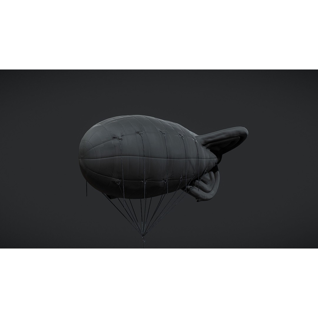 Barrage Balloon WW2 3D Model – PBR Military Asset, FBX, OBJ - View 11