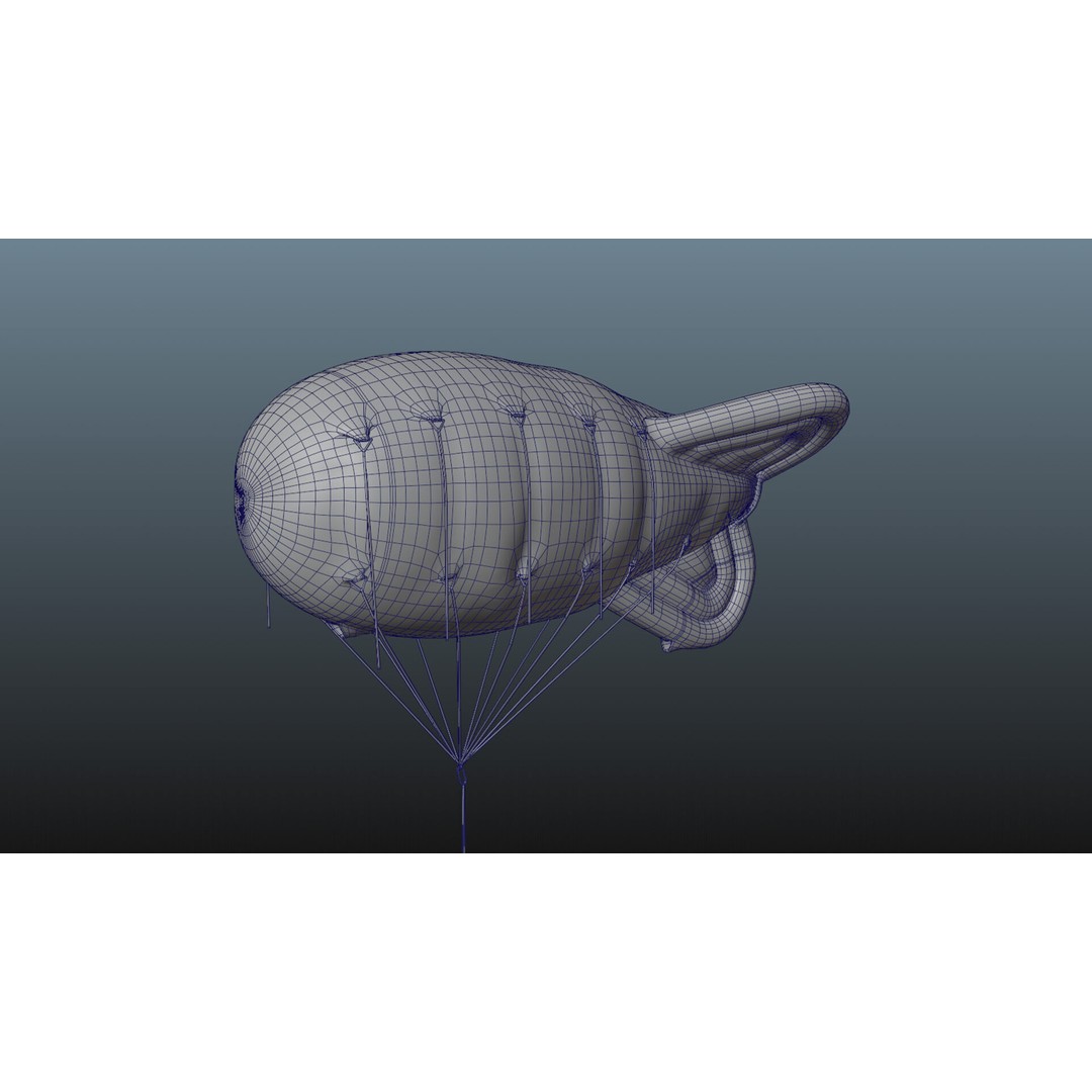 Barrage Balloon WW2 3D Model – PBR Military Asset, FBX, OBJ - View 14