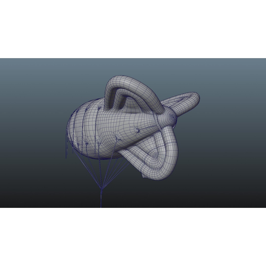Barrage Balloon WW2 3D Model – PBR Military Asset, FBX, OBJ - View 15