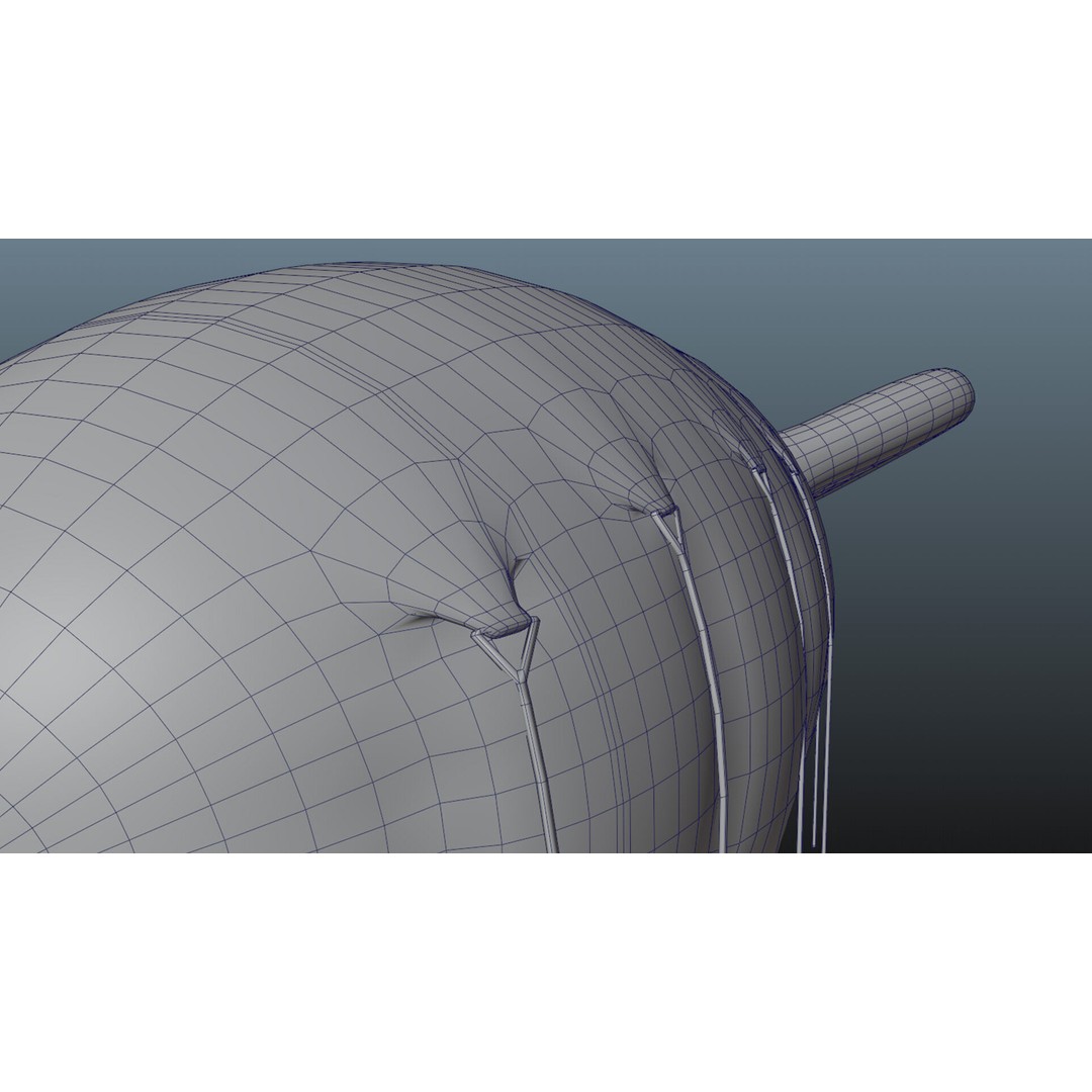 Barrage Balloon WW2 3D Model – PBR Military Asset, FBX, OBJ - View 16