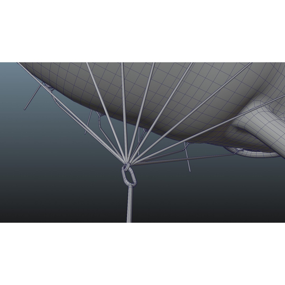 Barrage Balloon WW2 3D Model – PBR Military Asset, FBX, OBJ - View 18