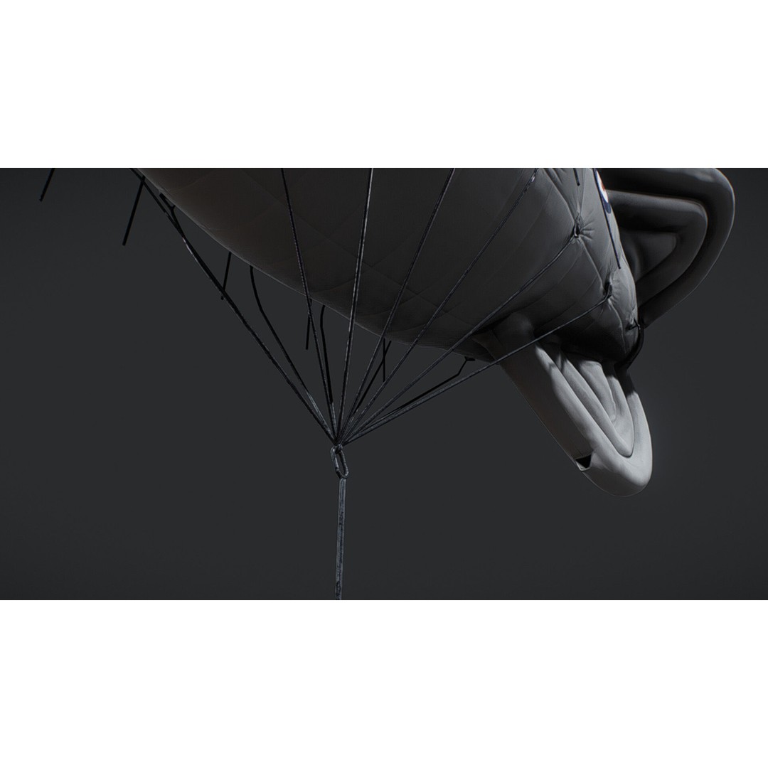Barrage Balloon WW2 3D Model – PBR Military Asset, FBX, OBJ - View 4