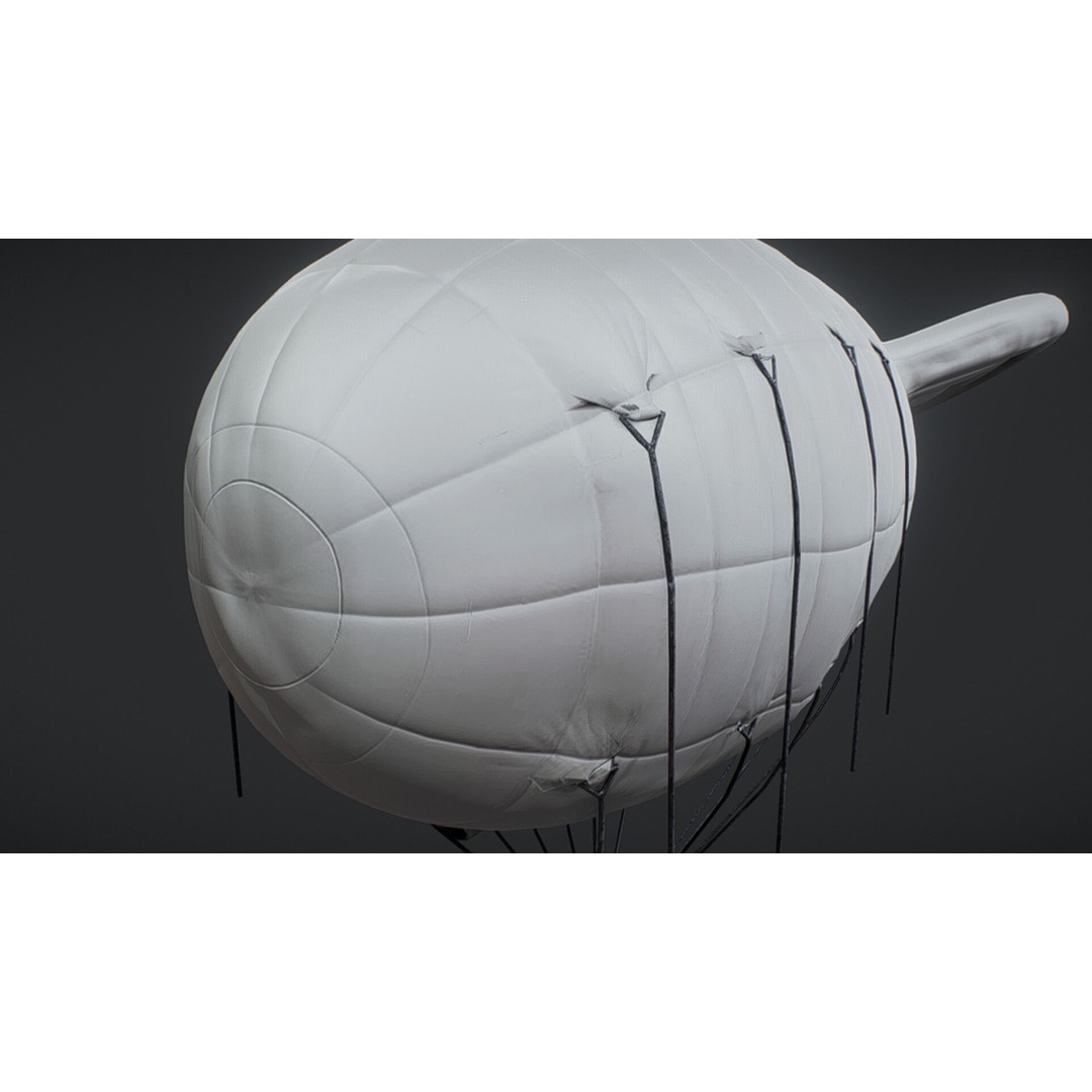 Barrage Balloon WW2 3D Model – PBR Military Asset, FBX, OBJ - View 5