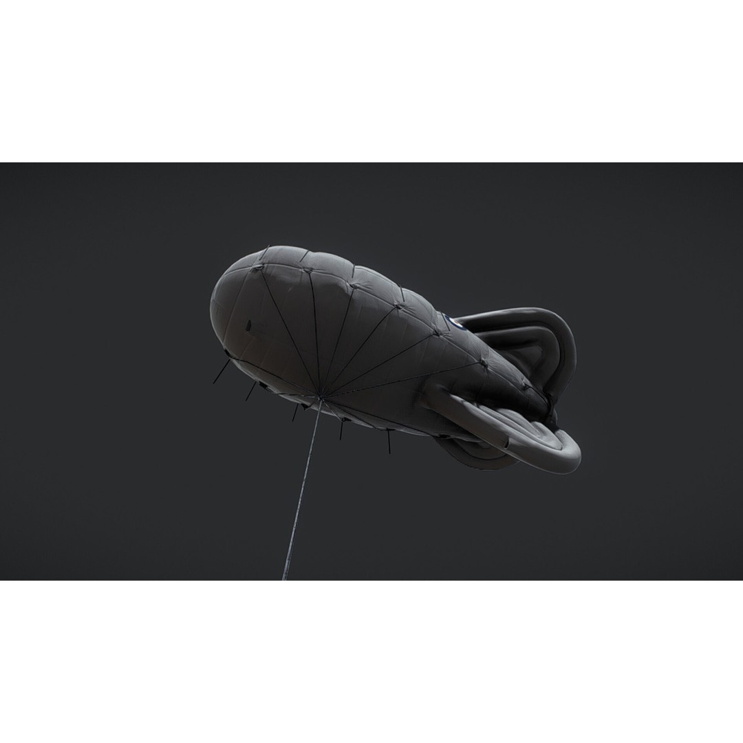 Barrage Balloon WW2 3D Model – PBR Military Asset, FBX, OBJ - View 7