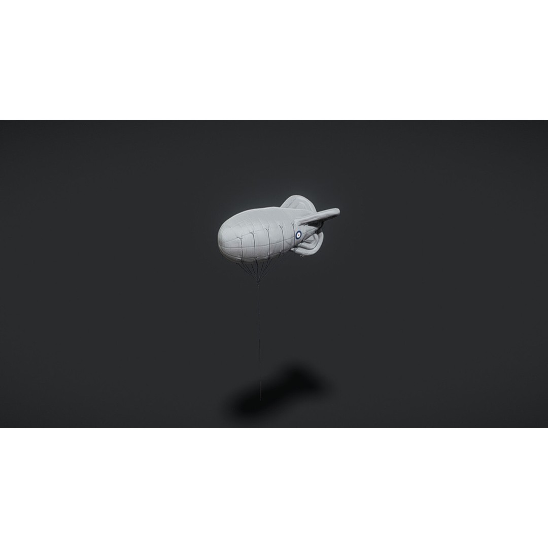 Barrage Balloon WW2 3D Model – PBR Military Asset, FBX, OBJ - View 8