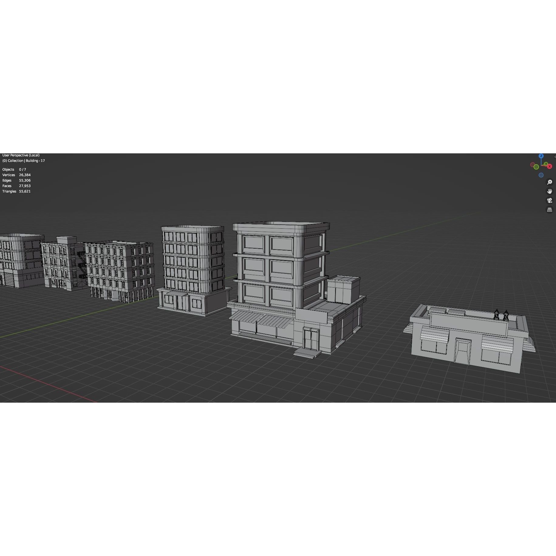 Low Poly City Buildings Pack - Low-Poly Game-Ready 3D Model - View 108