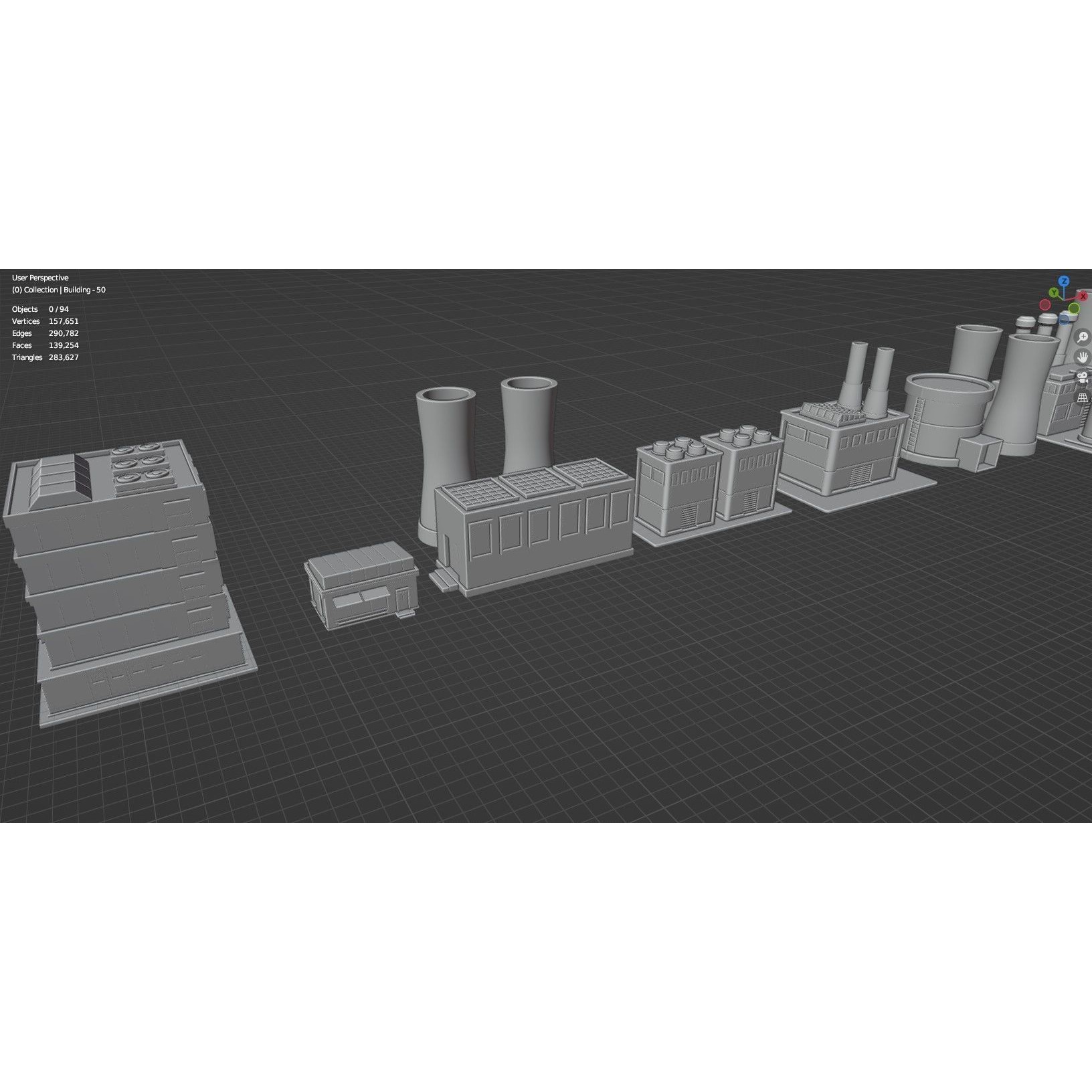 Low Poly City Buildings Pack - Low-Poly Game-Ready 3D Model - View 113
