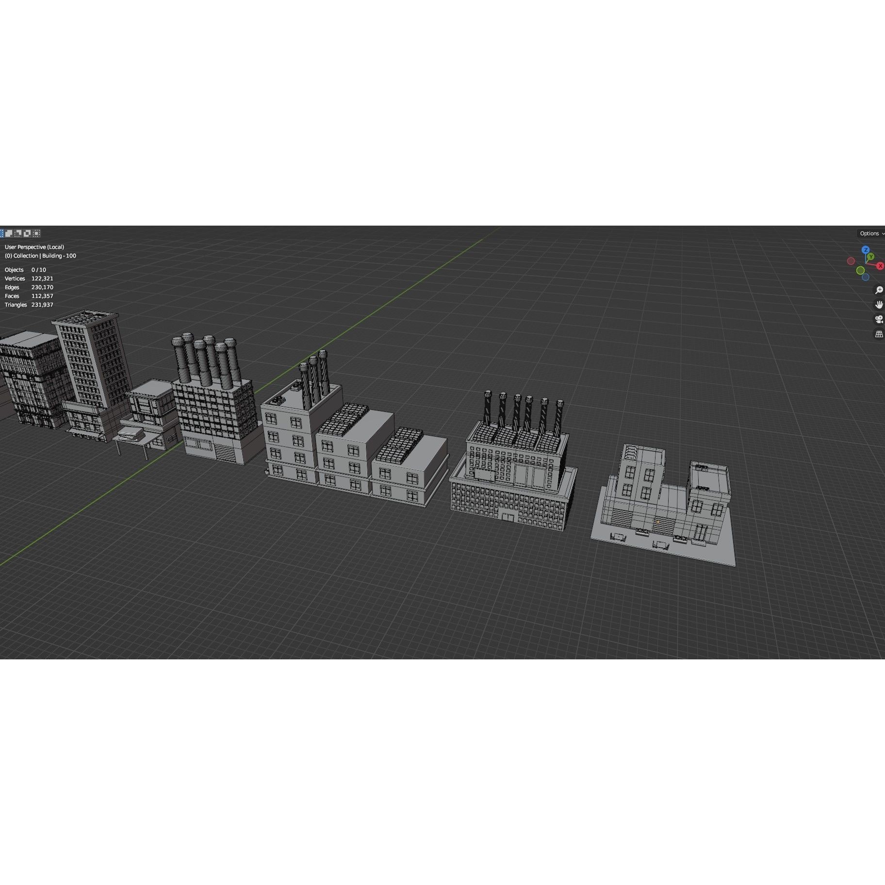 Low Poly City Buildings Pack - Low-Poly Game-Ready 3D Model - View 122