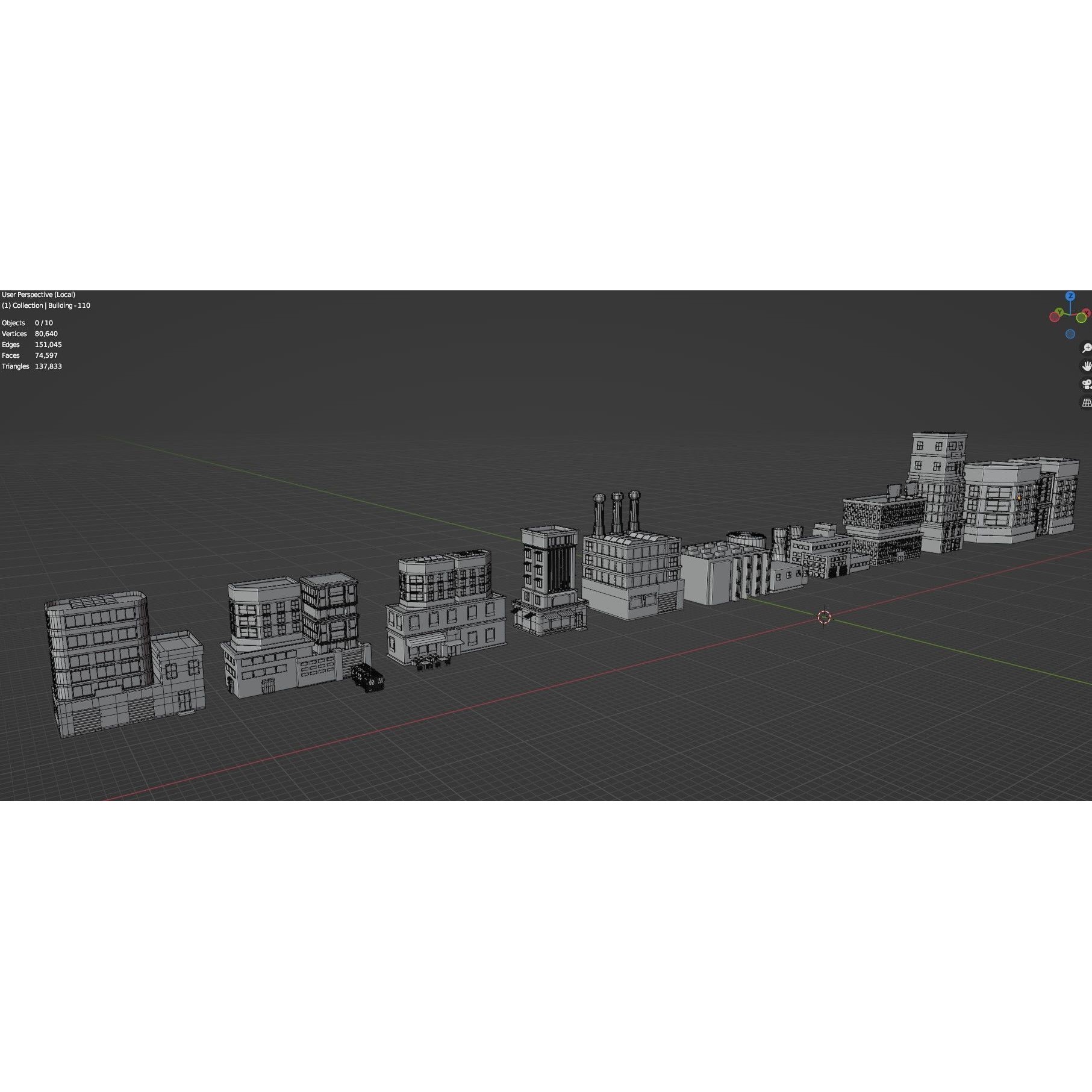 Low Poly City Buildings Pack - Low-Poly Game-Ready 3D Model - View 123
