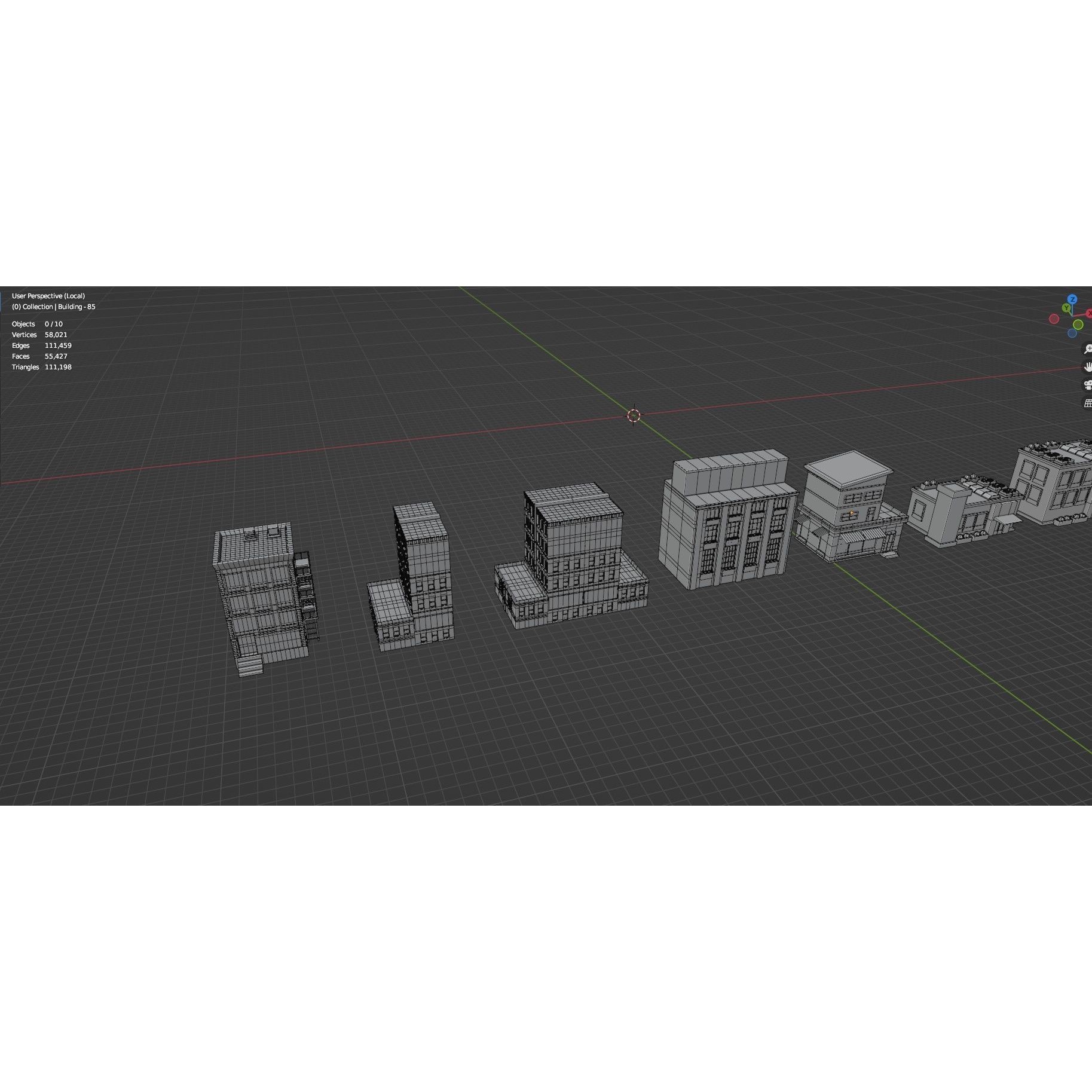 Low Poly City Buildings Pack - Low-Poly Game-Ready 3D Model - View 127