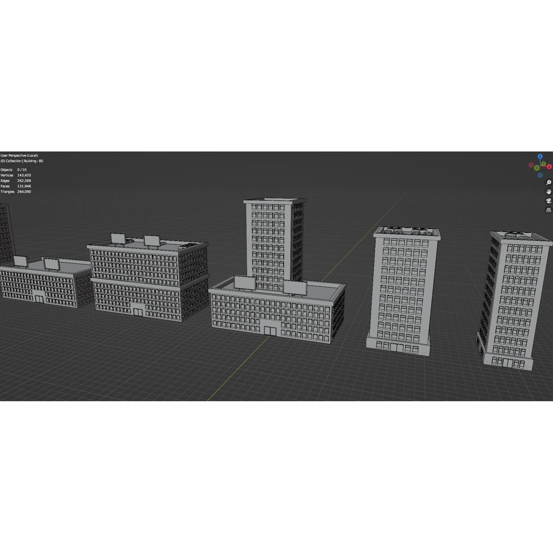 Low Poly City Buildings Pack - Low-Poly Game-Ready 3D Model - View 128