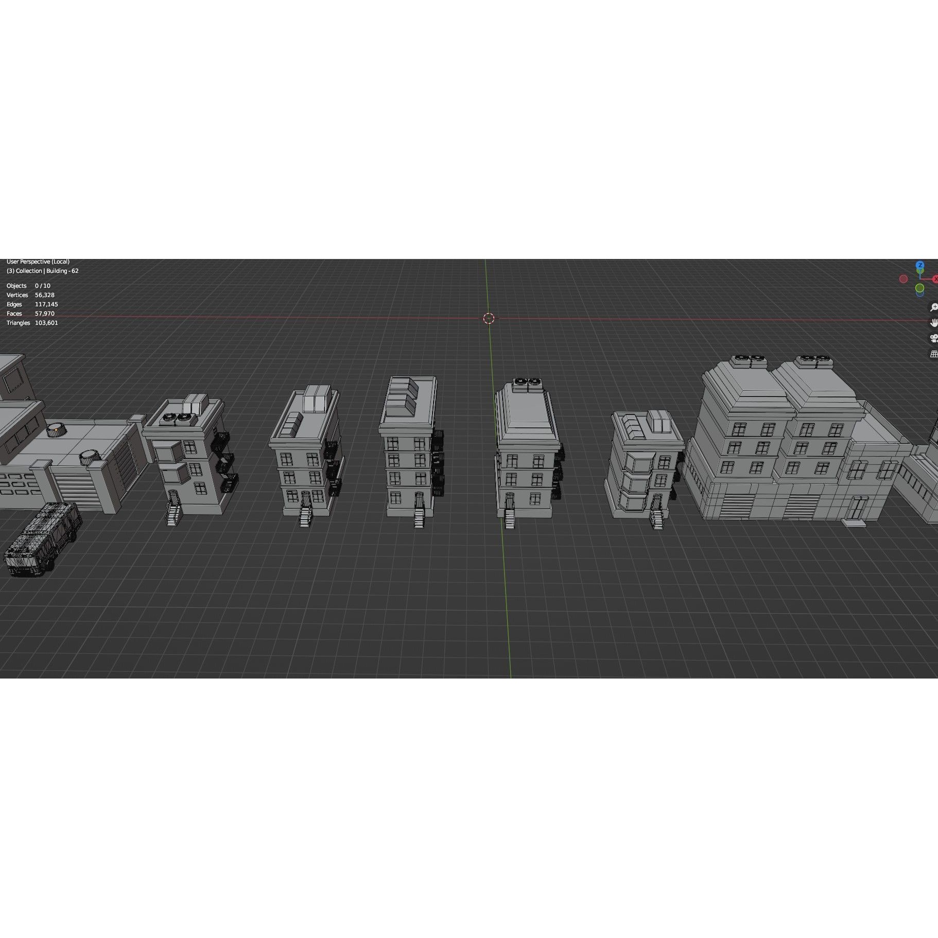Low Poly City Buildings Pack - Low-Poly Game-Ready 3D Model - View 130