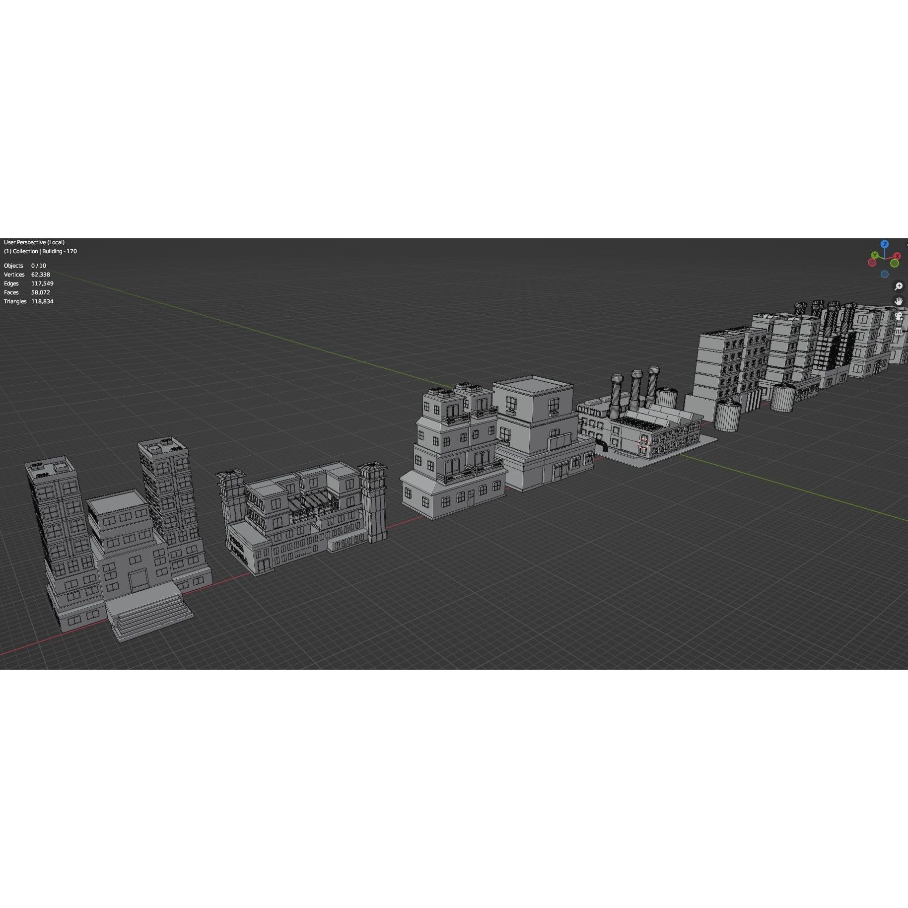 Low Poly City Buildings Pack - Low-Poly Game-Ready 3D Model - View 134