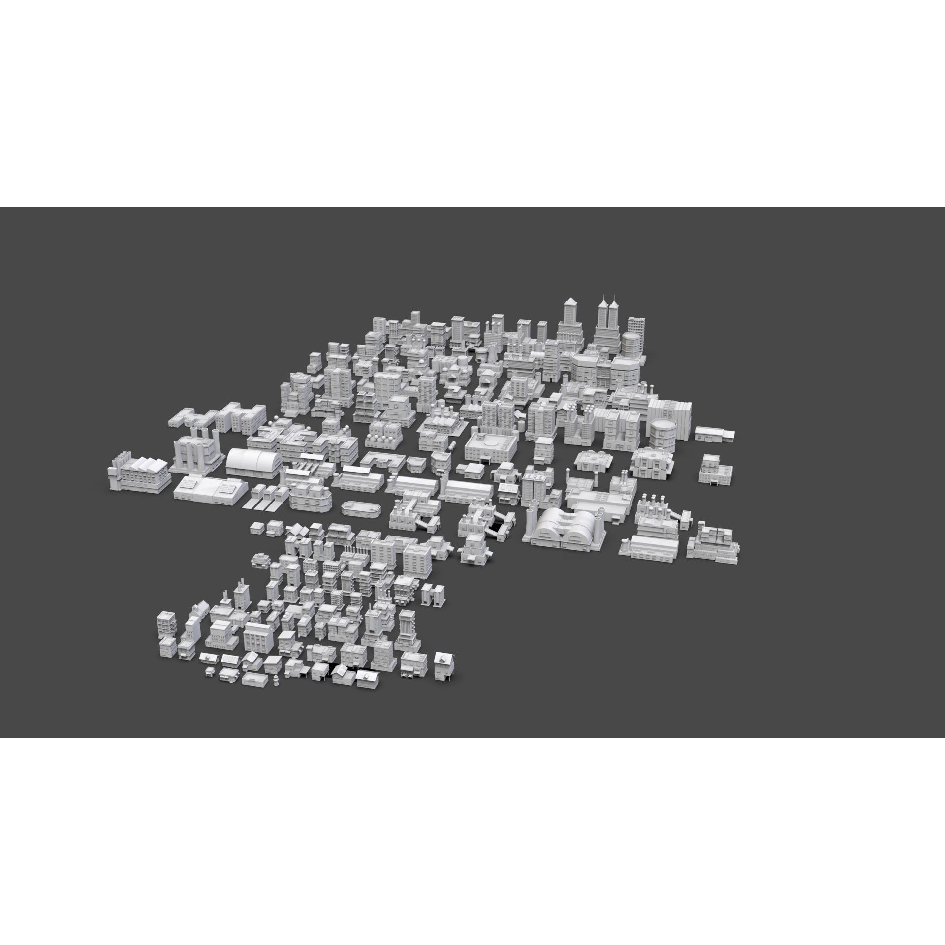 Low Poly City Buildings Pack - Low-Poly Game-Ready 3D Model - View 14
