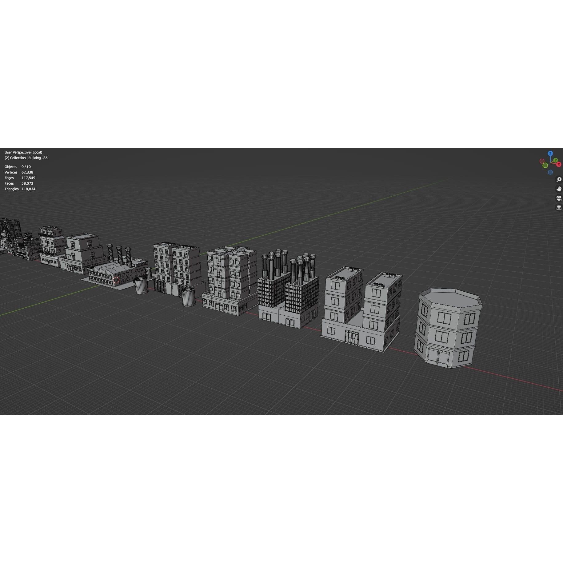 Low Poly City Buildings Pack - Low-Poly Game-Ready 3D Model - View 140