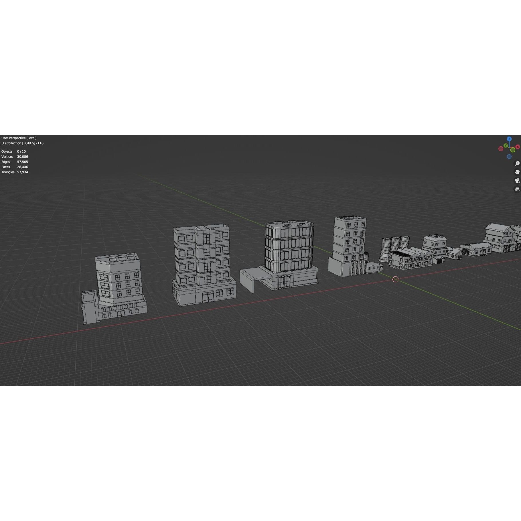 Low Poly City Buildings Pack - Low-Poly Game-Ready 3D Model - View 141