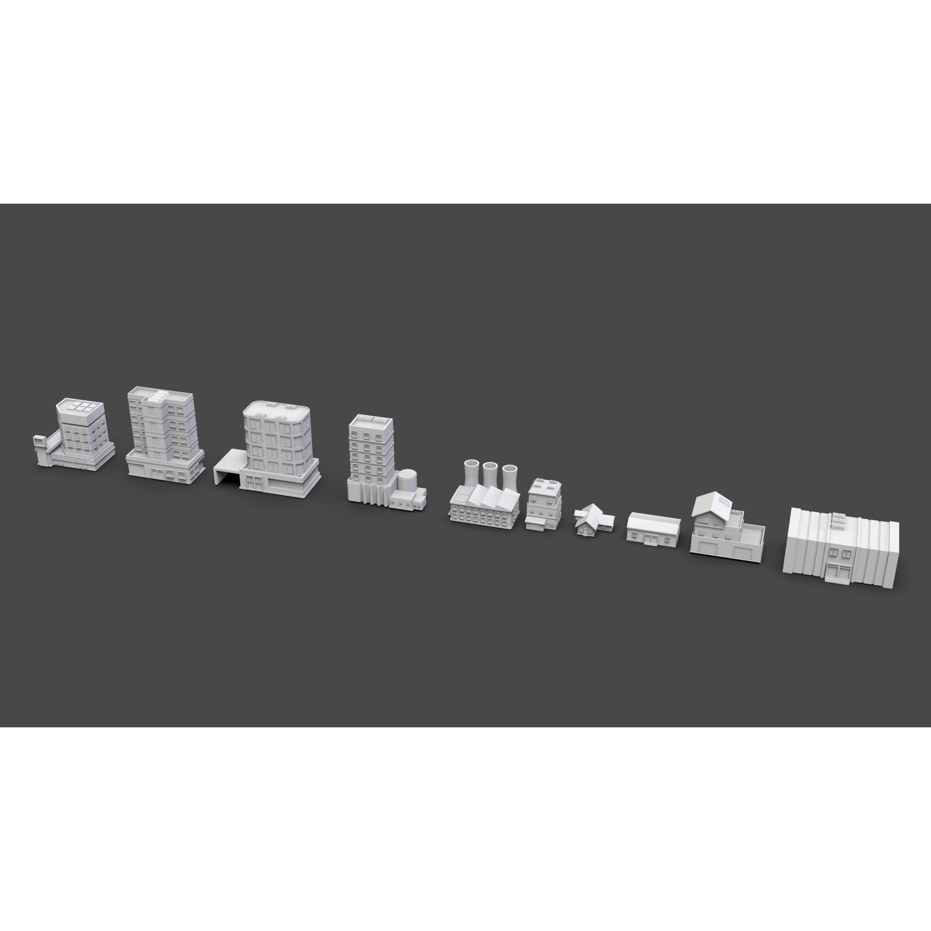 Low Poly City Buildings Pack - Low-Poly Game-Ready 3D Model - View 22