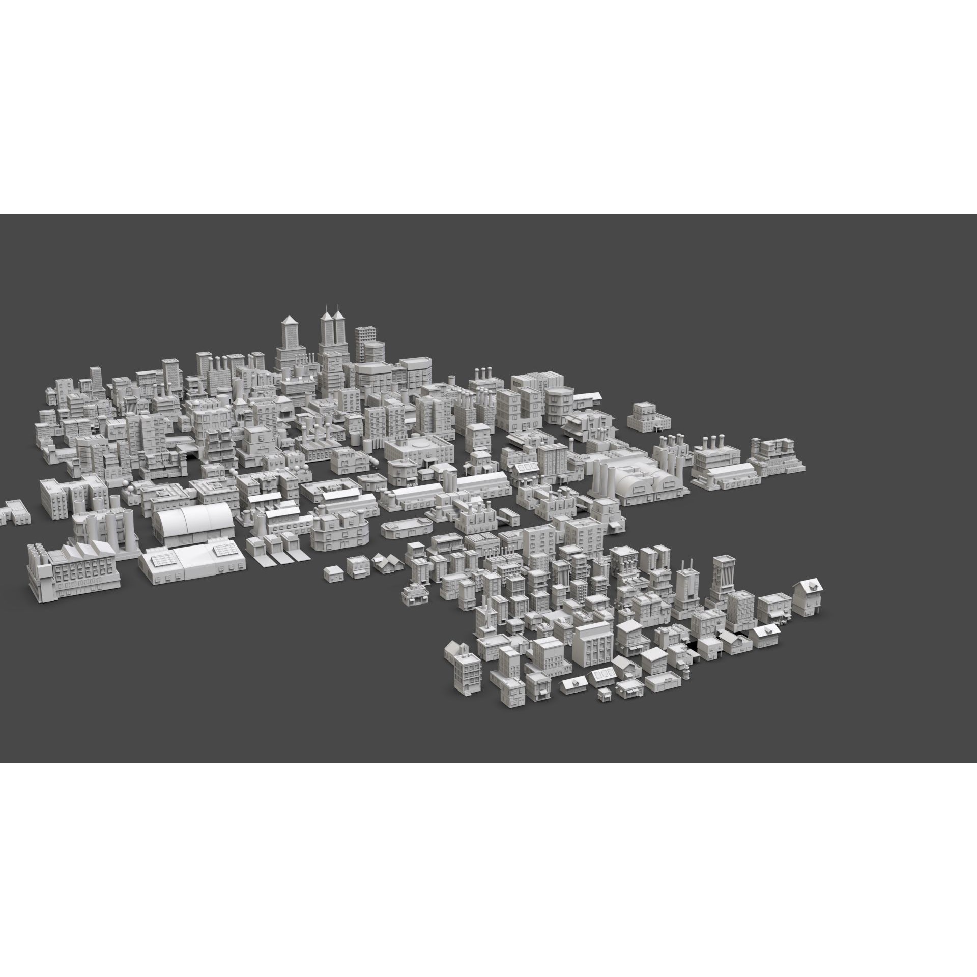 Low Poly City Buildings Pack - Low-Poly Game-Ready 3D Model - View 25