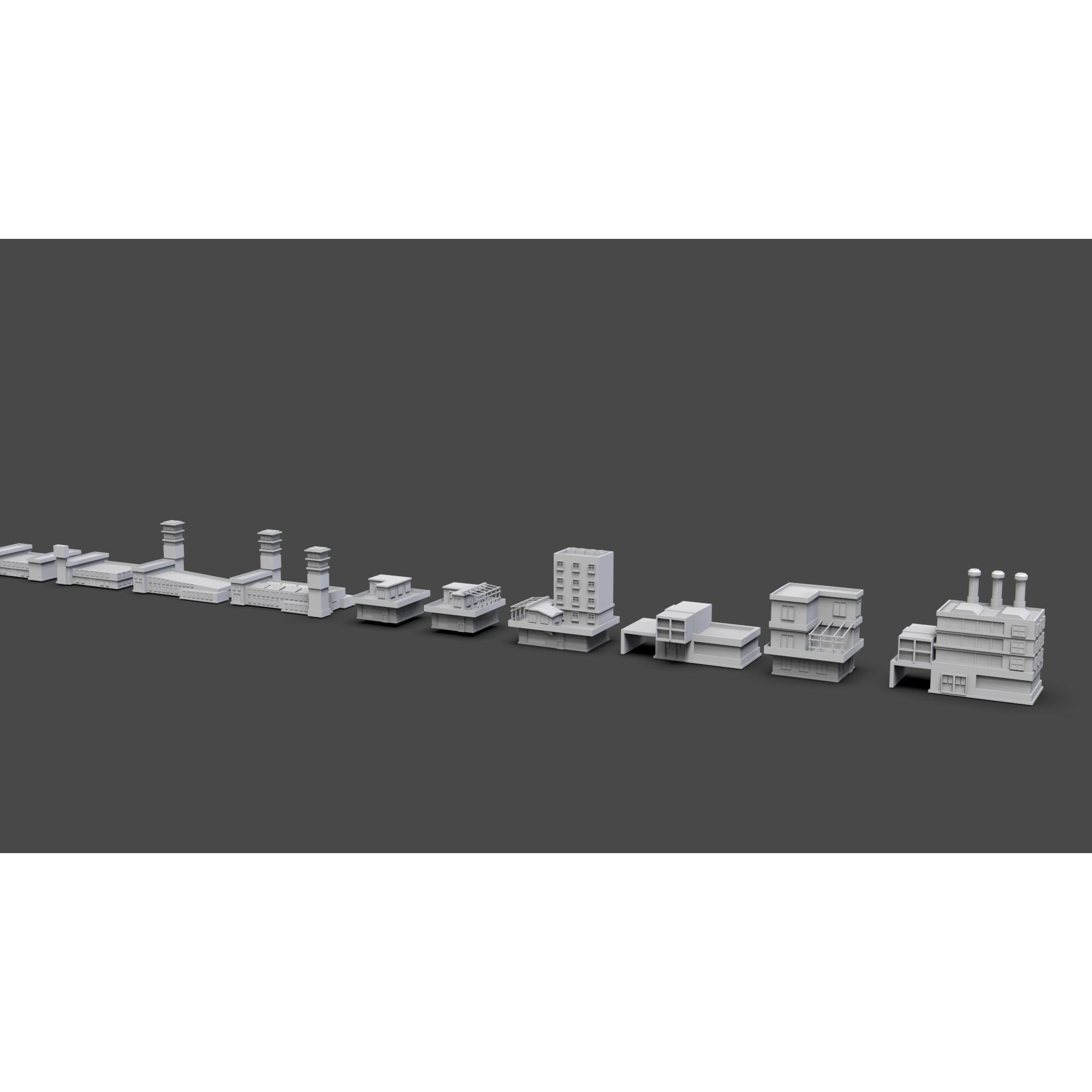 Low Poly City Buildings Pack - Low-Poly Game-Ready 3D Model - View 26