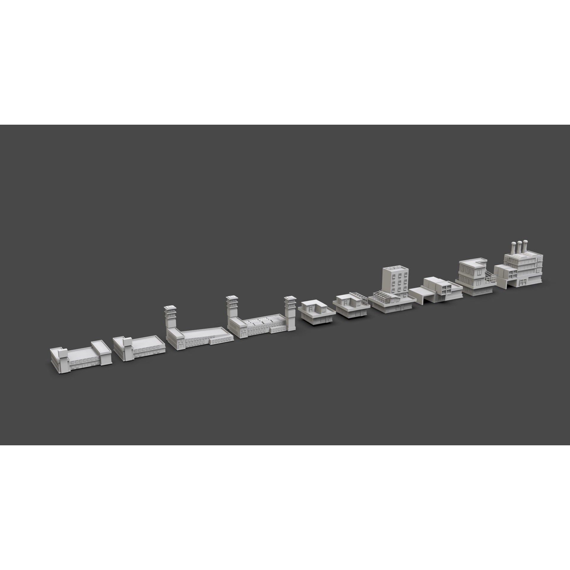 Low Poly City Buildings Pack - Low-Poly Game-Ready 3D Model - View 28