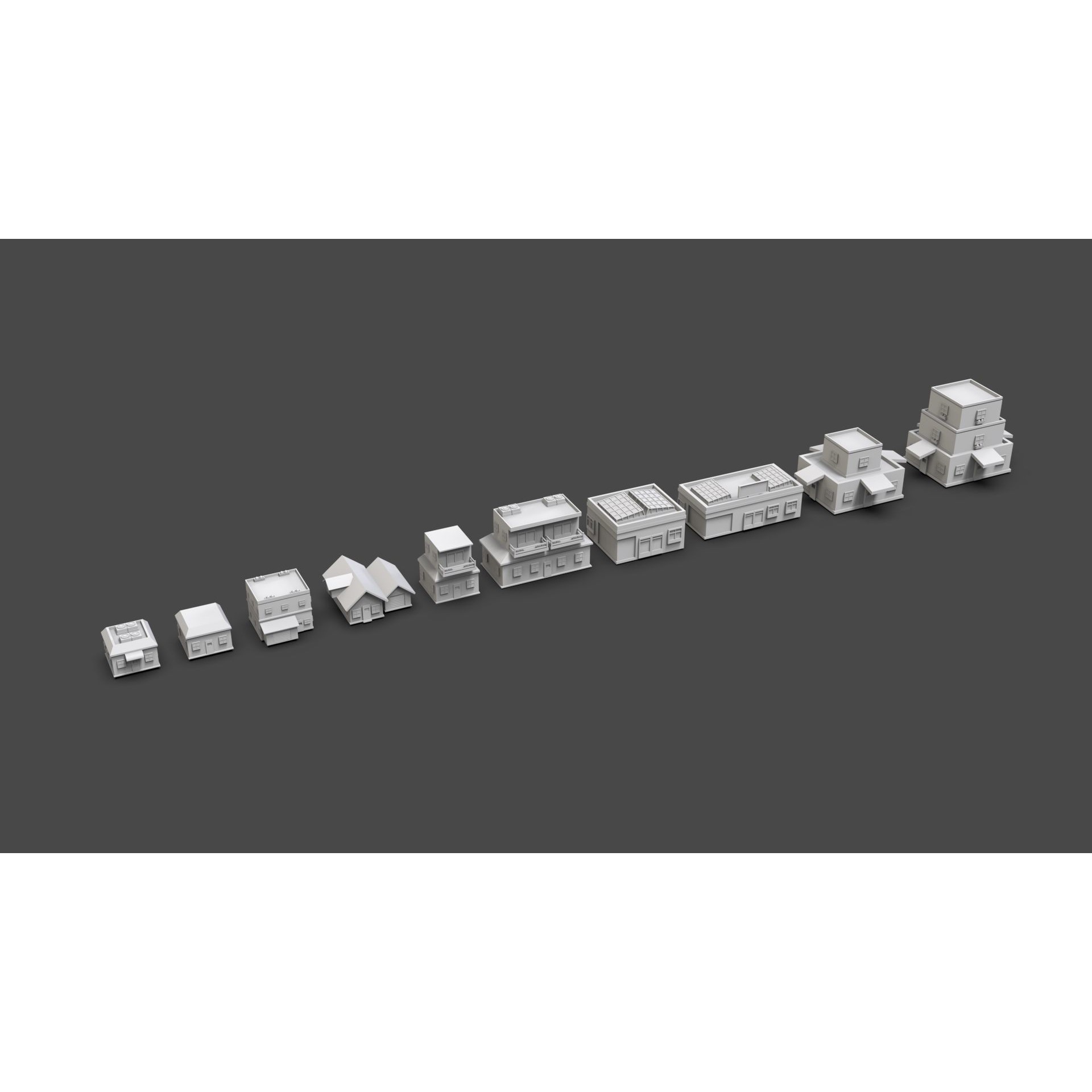 Low Poly City Buildings Pack - Low-Poly Game-Ready 3D Model - View 29