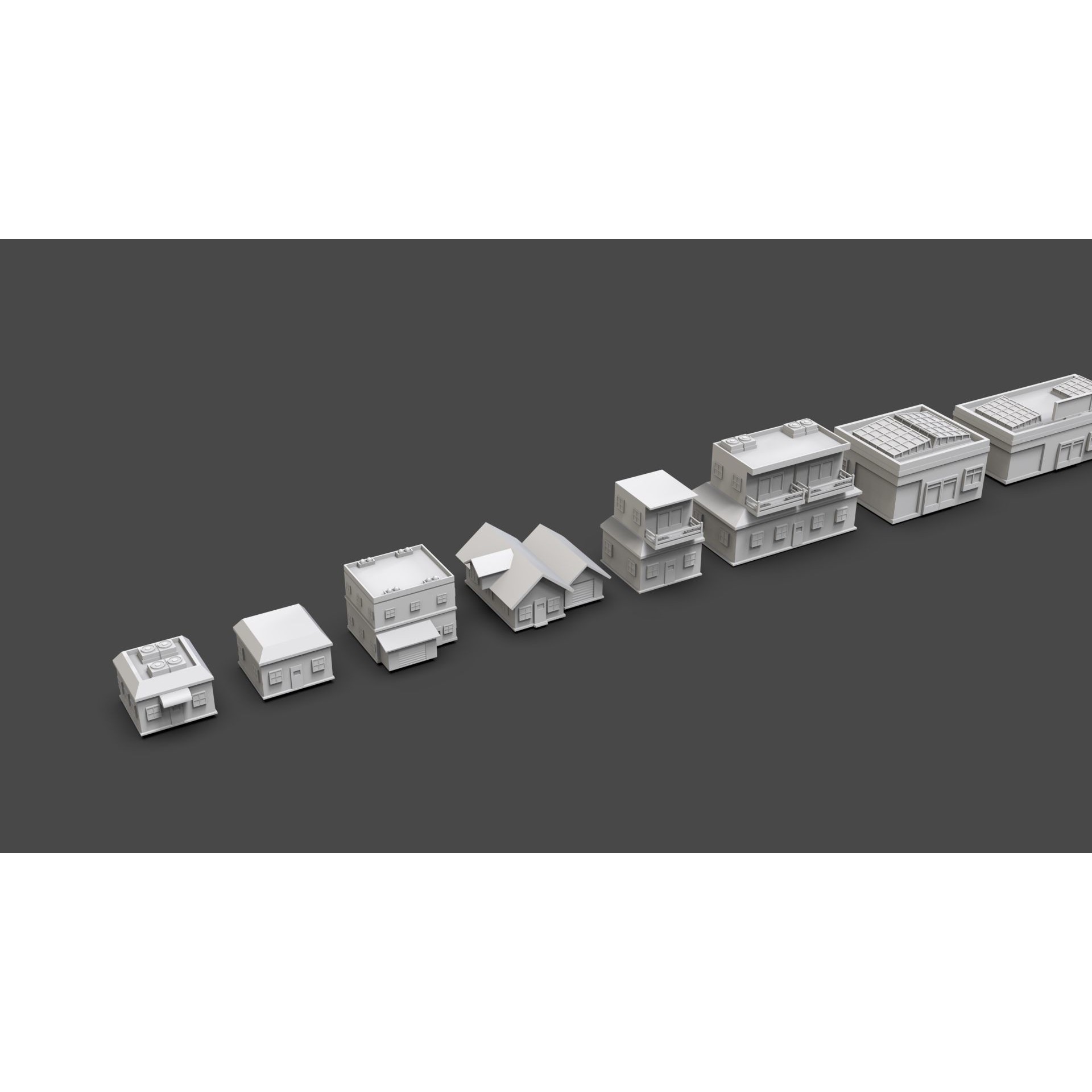 Low Poly City Buildings Pack - Low-Poly Game-Ready 3D Model - View 30