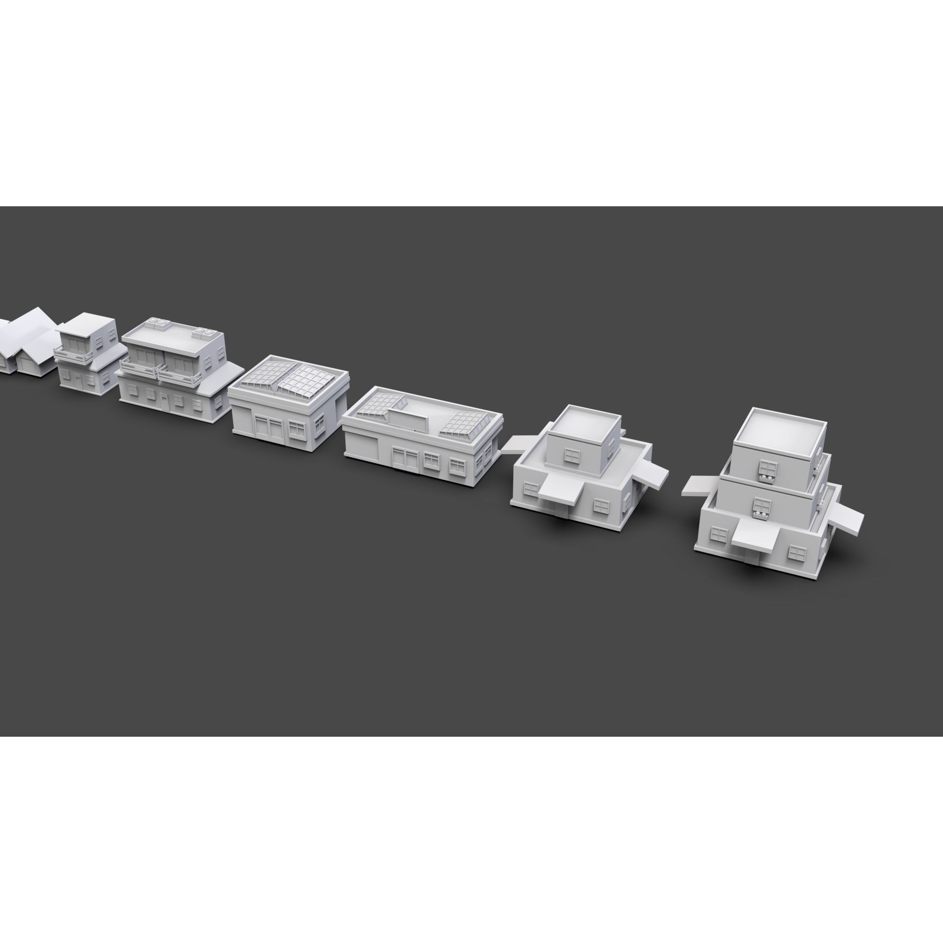 Low Poly City Buildings Pack - Low-Poly Game-Ready 3D Model - View 31