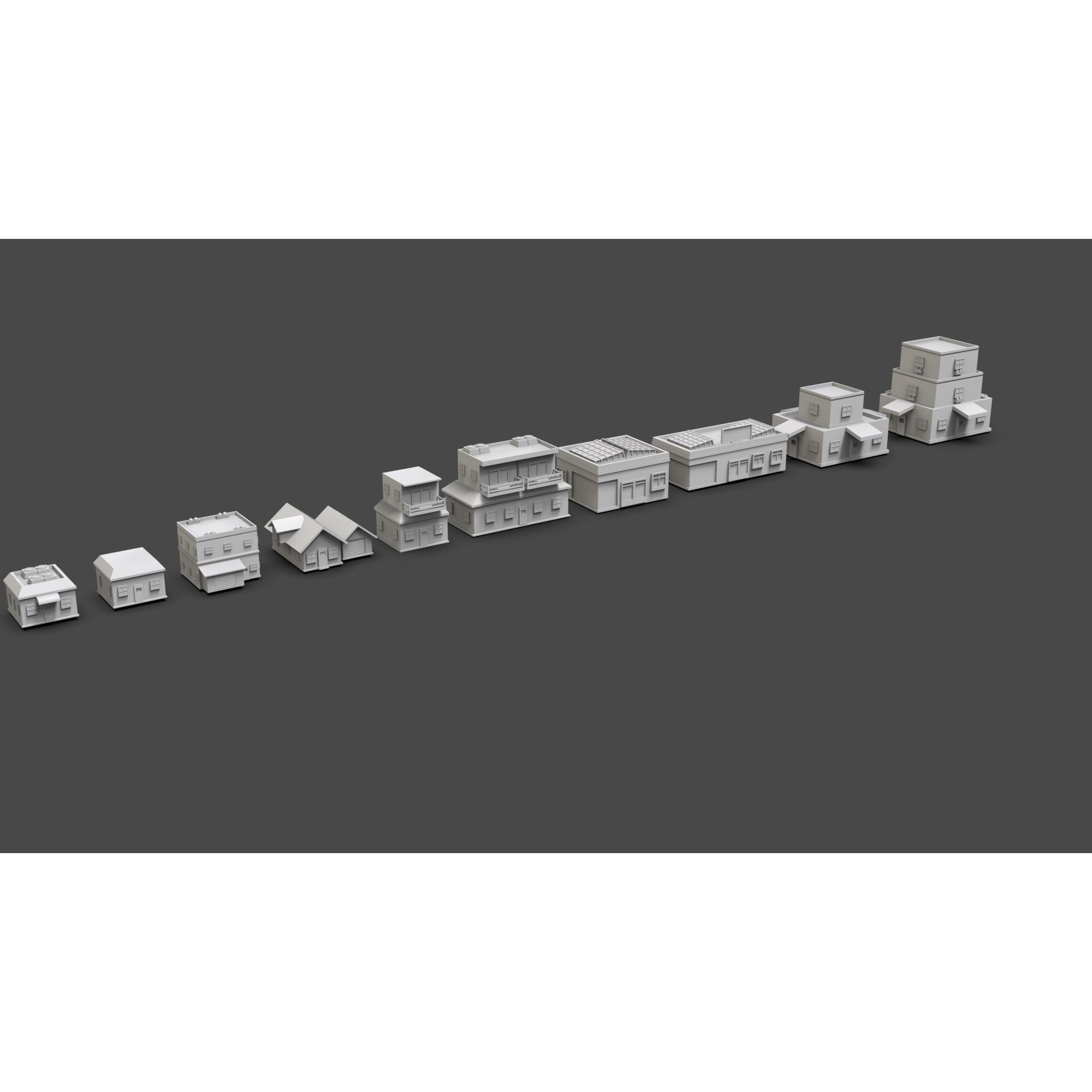 Low Poly City Buildings Pack - Low-Poly Game-Ready 3D Model - View 32