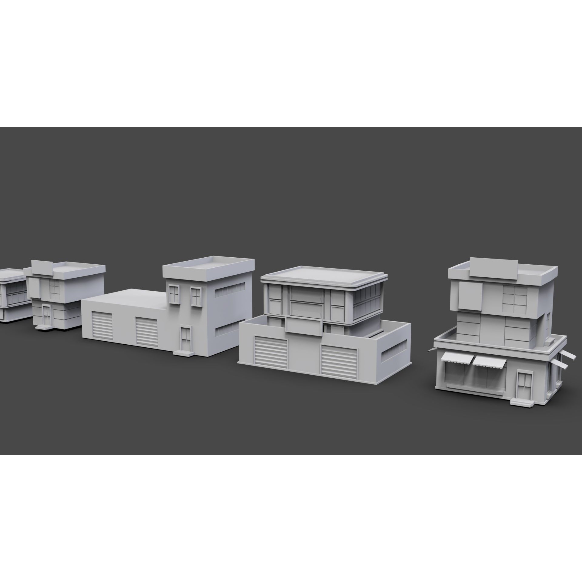 Low Poly City Buildings Pack - Low-Poly Game-Ready 3D Model - View 51