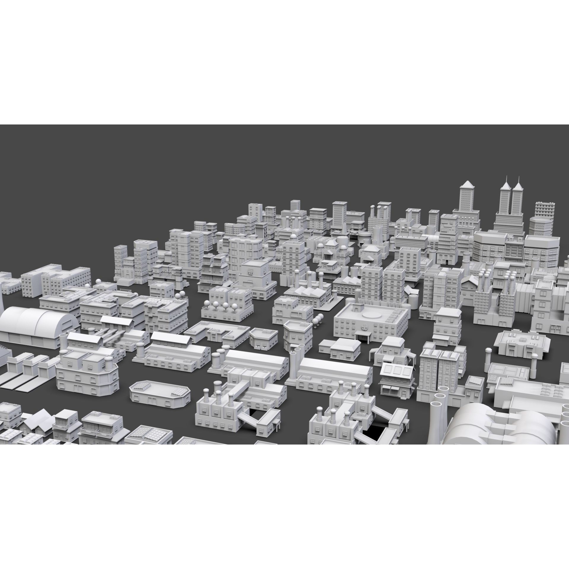Low Poly City Buildings Pack - Low-Poly Game-Ready 3D Model - View 58