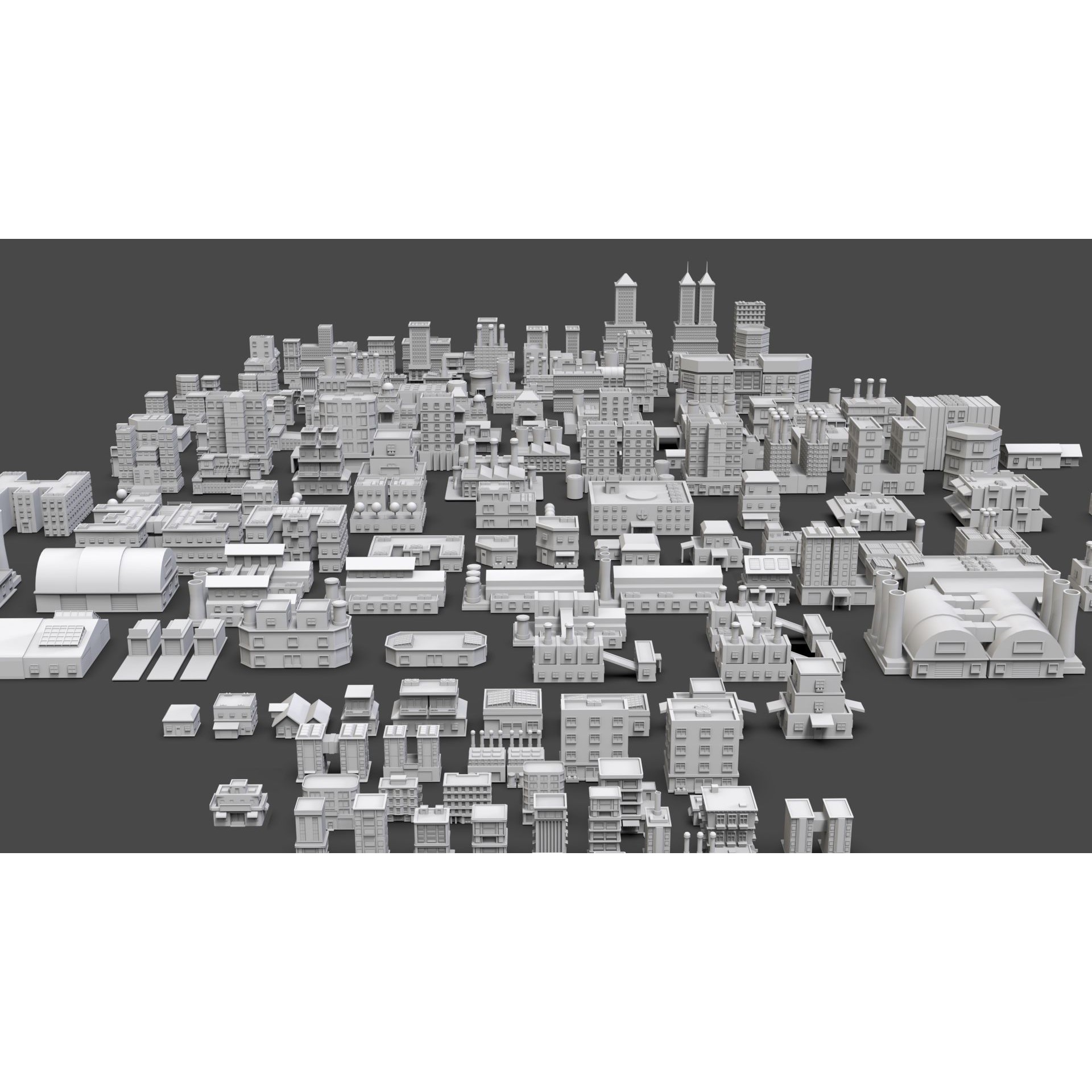 Low Poly City Buildings Pack - Low-Poly Game-Ready 3D Model - View 63