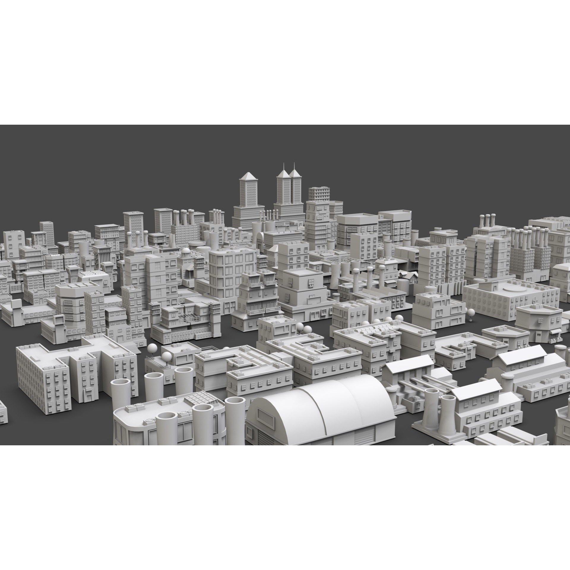 Low Poly City Buildings Pack - Low-Poly Game-Ready 3D Model - View 65