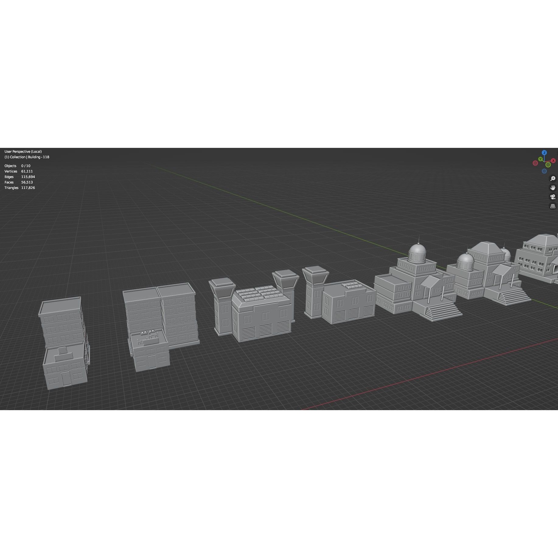 Low Poly City Buildings Pack - Low-Poly Game-Ready 3D Model - View 68