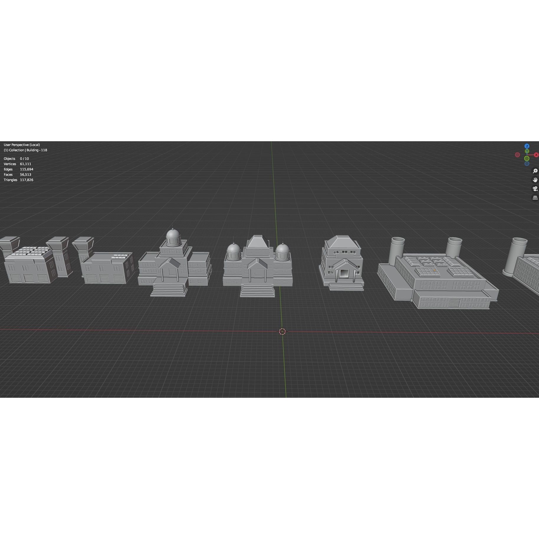 Low Poly City Buildings Pack - Low-Poly Game-Ready 3D Model - View 69