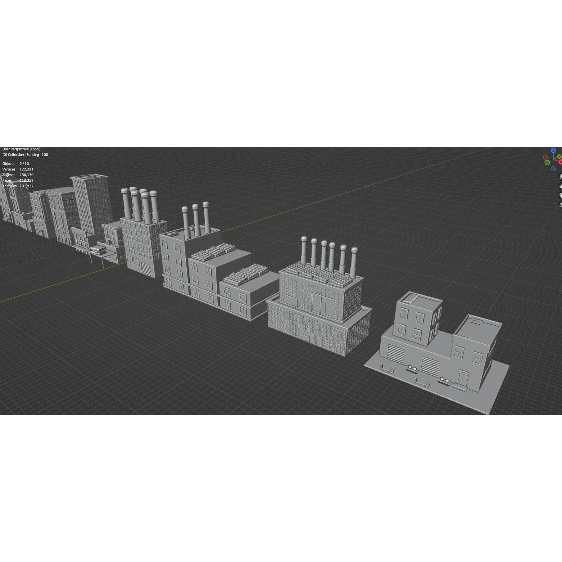 Low Poly City Buildings Pack - Low-Poly Game-Ready 3D Model - View 76