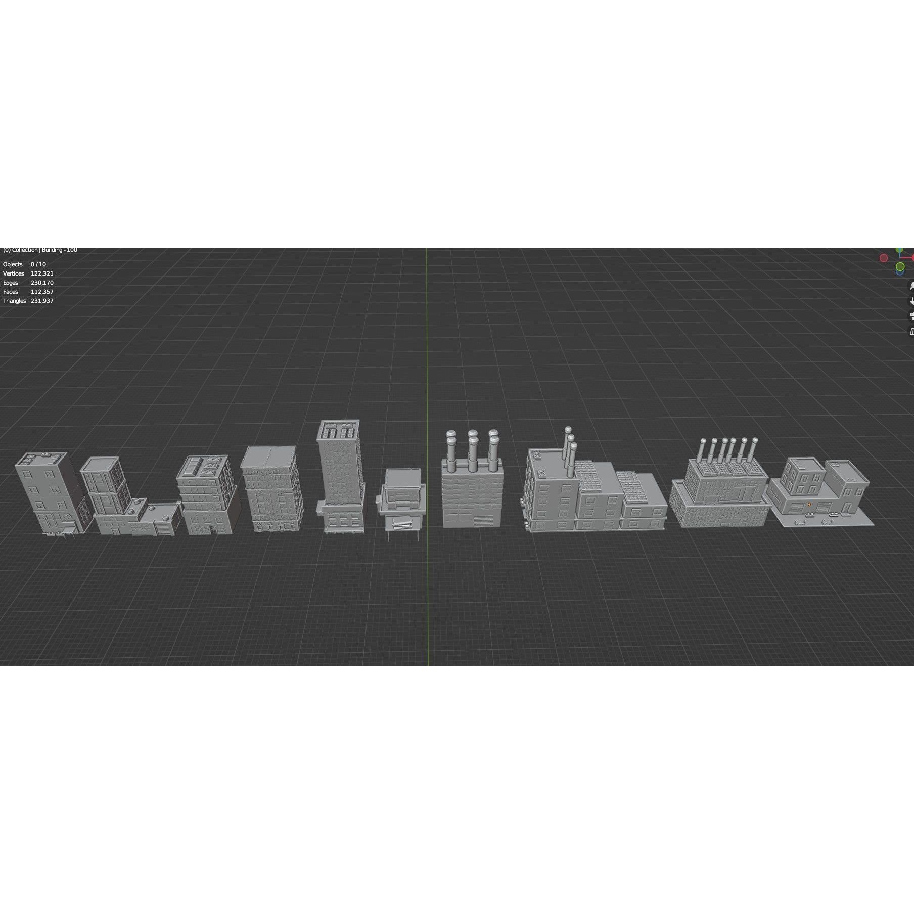 Low Poly City Buildings Pack - Low-Poly Game-Ready 3D Model - View 77