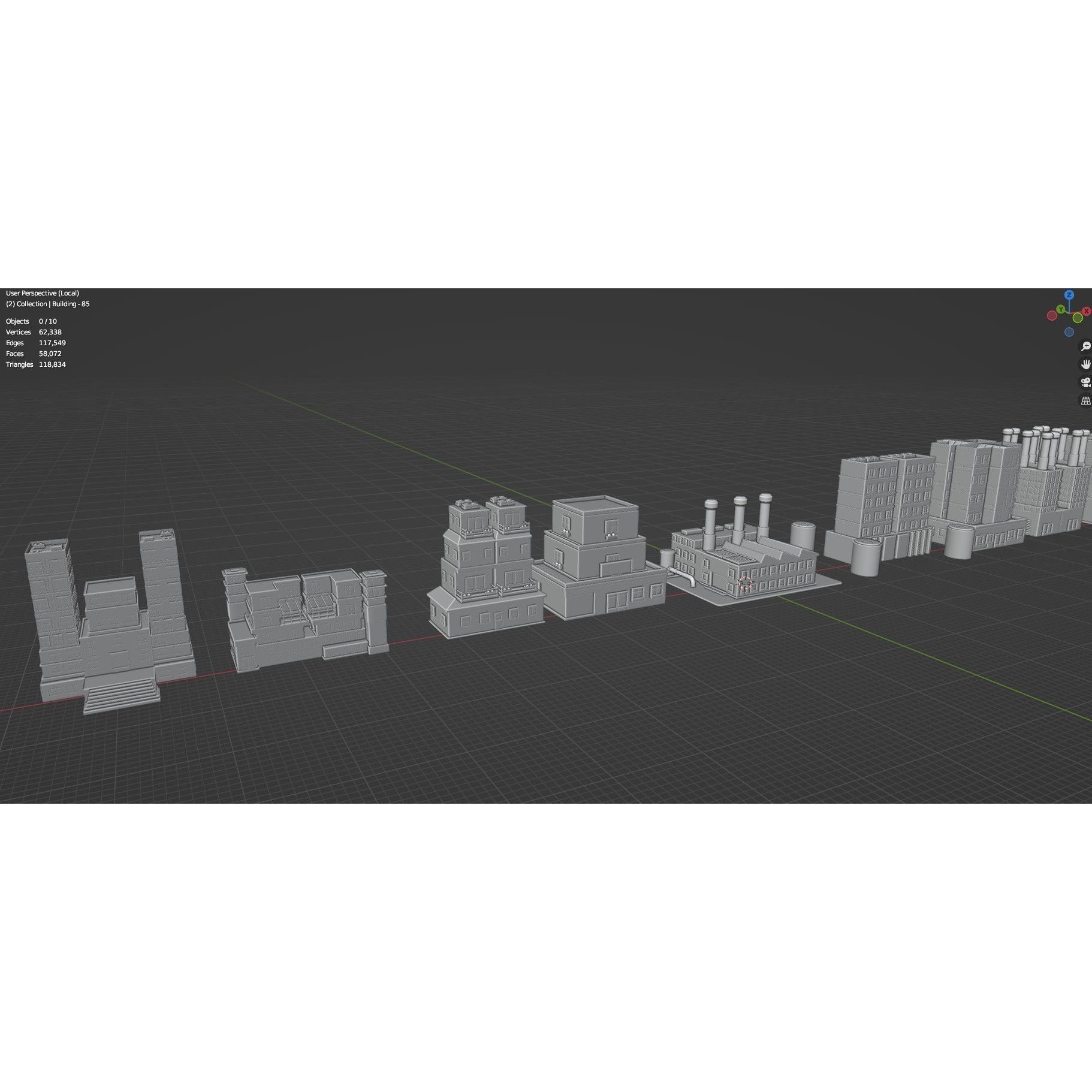 Low Poly City Buildings Pack - Low-Poly Game-Ready 3D Model - View 80