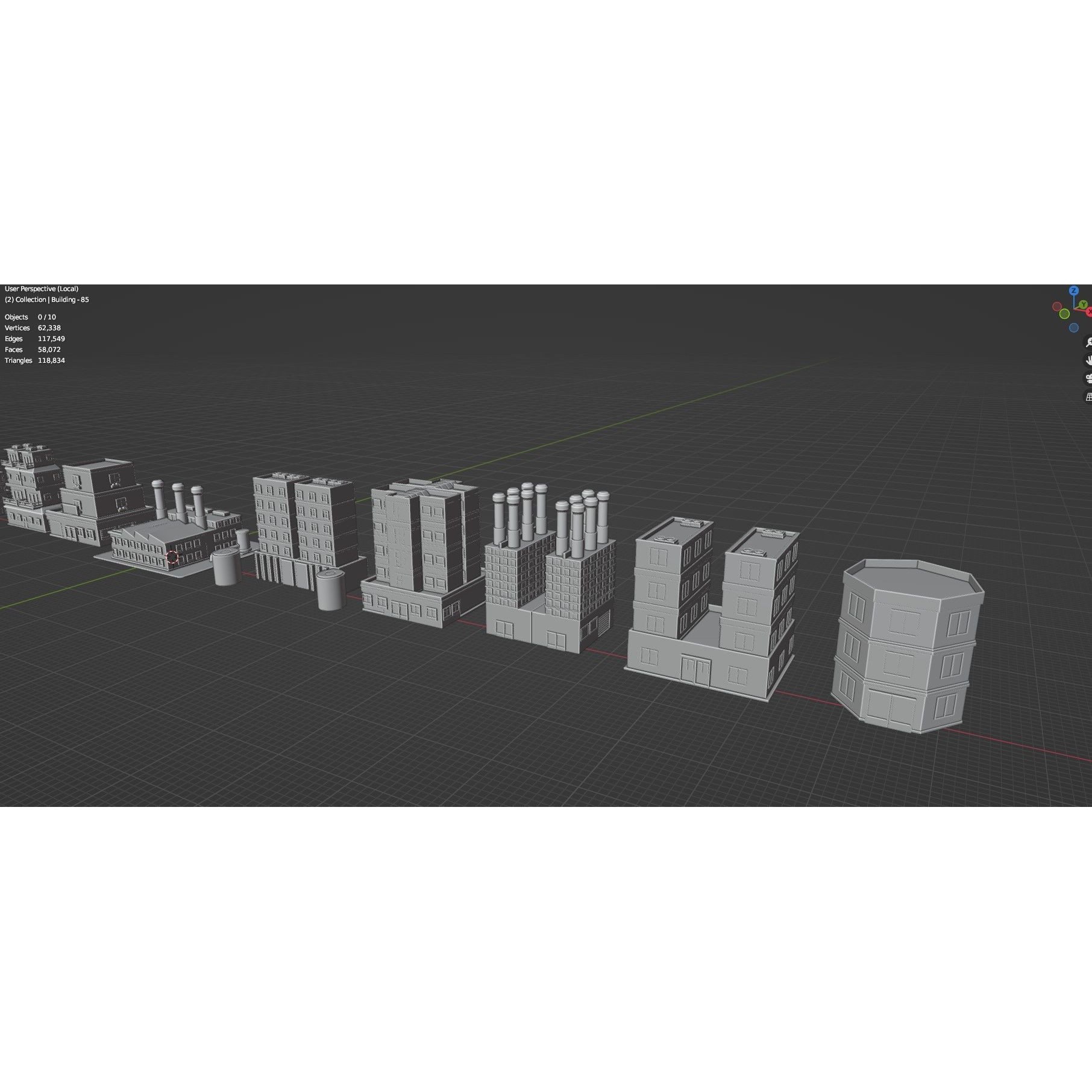 Low Poly City Buildings Pack - Low-Poly Game-Ready 3D Model - View 81