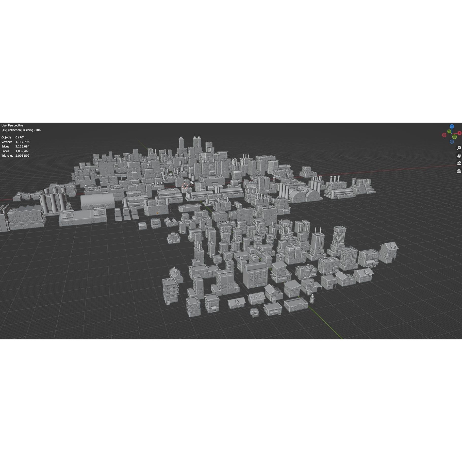 Low Poly City Buildings Pack - Low-Poly Game-Ready 3D Model - View 83