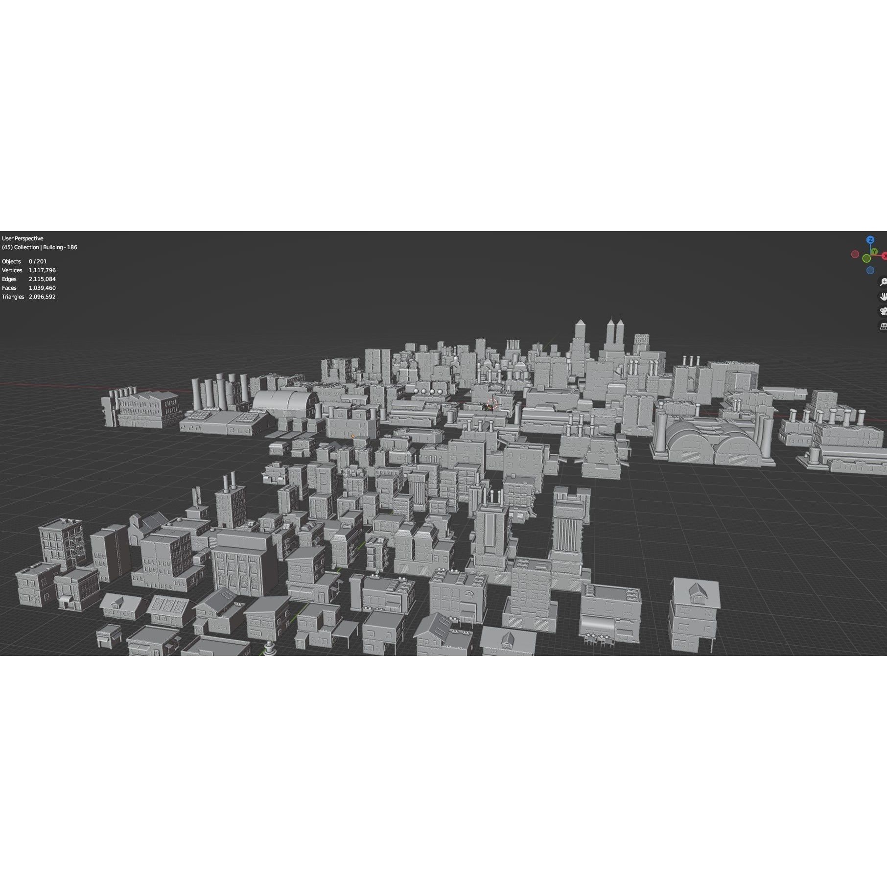 Low Poly City Buildings Pack - Low-Poly Game-Ready 3D Model - View 84