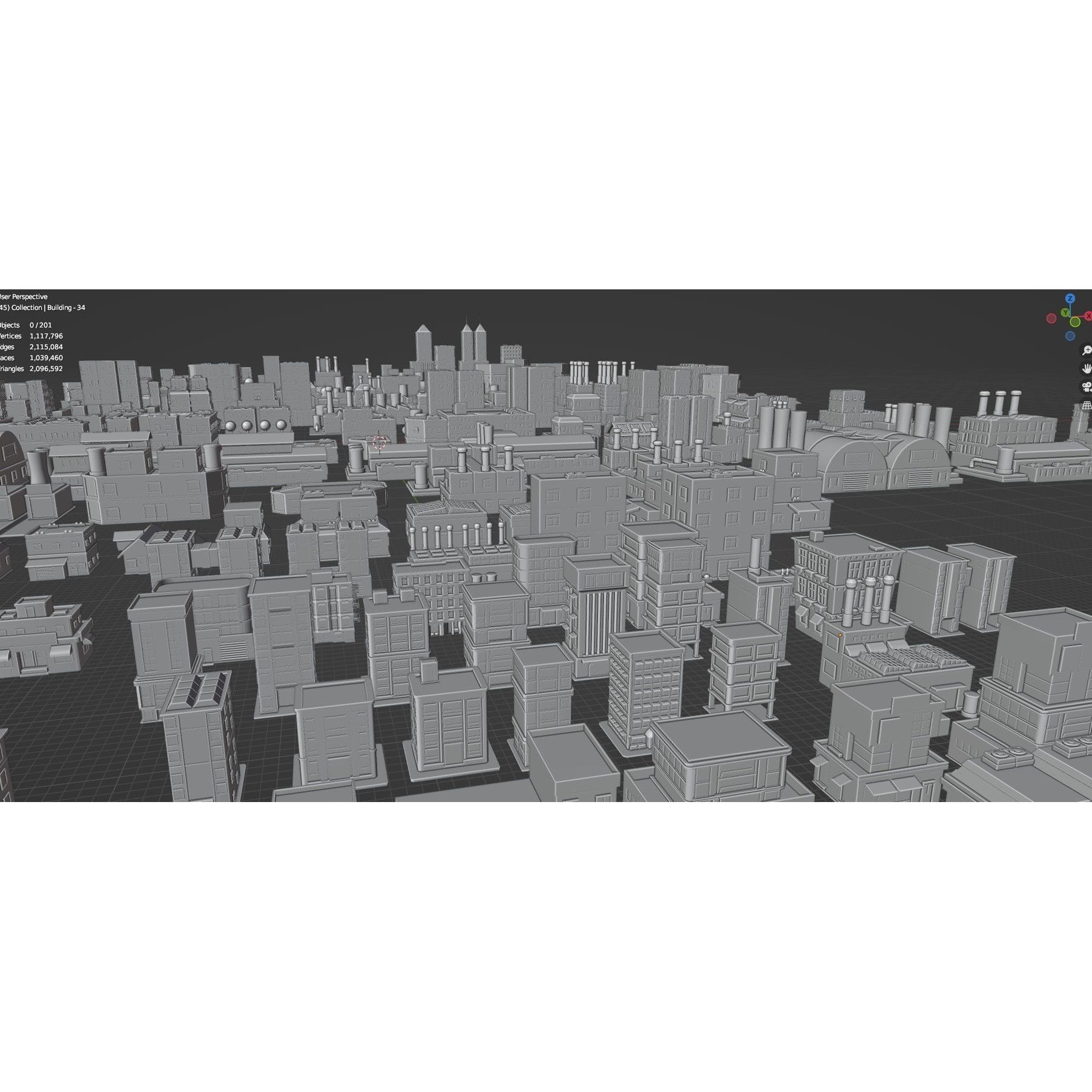 Low Poly City Buildings Pack - Low-Poly Game-Ready 3D Model - View 85