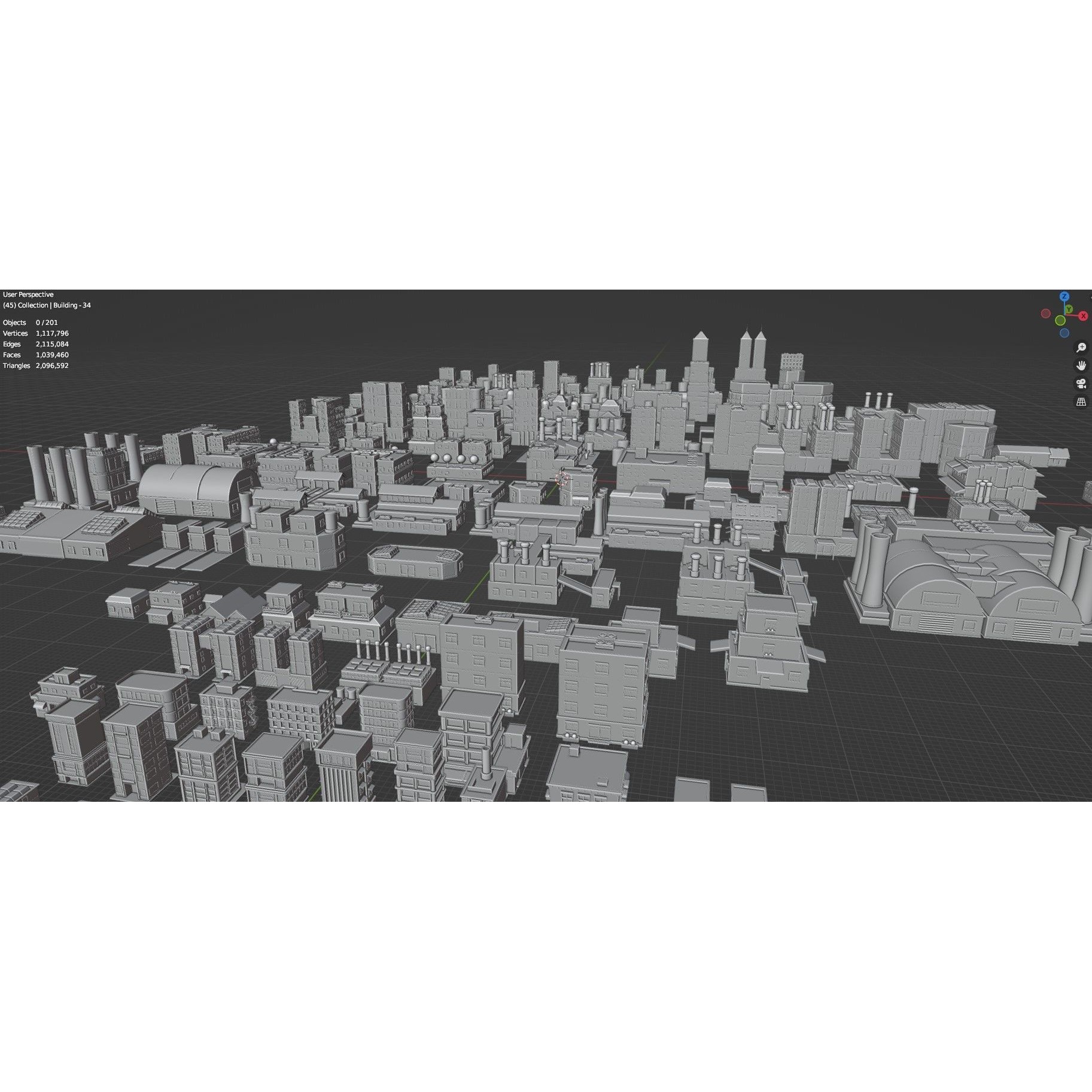 Low Poly City Buildings Pack - Low-Poly Game-Ready 3D Model - View 86