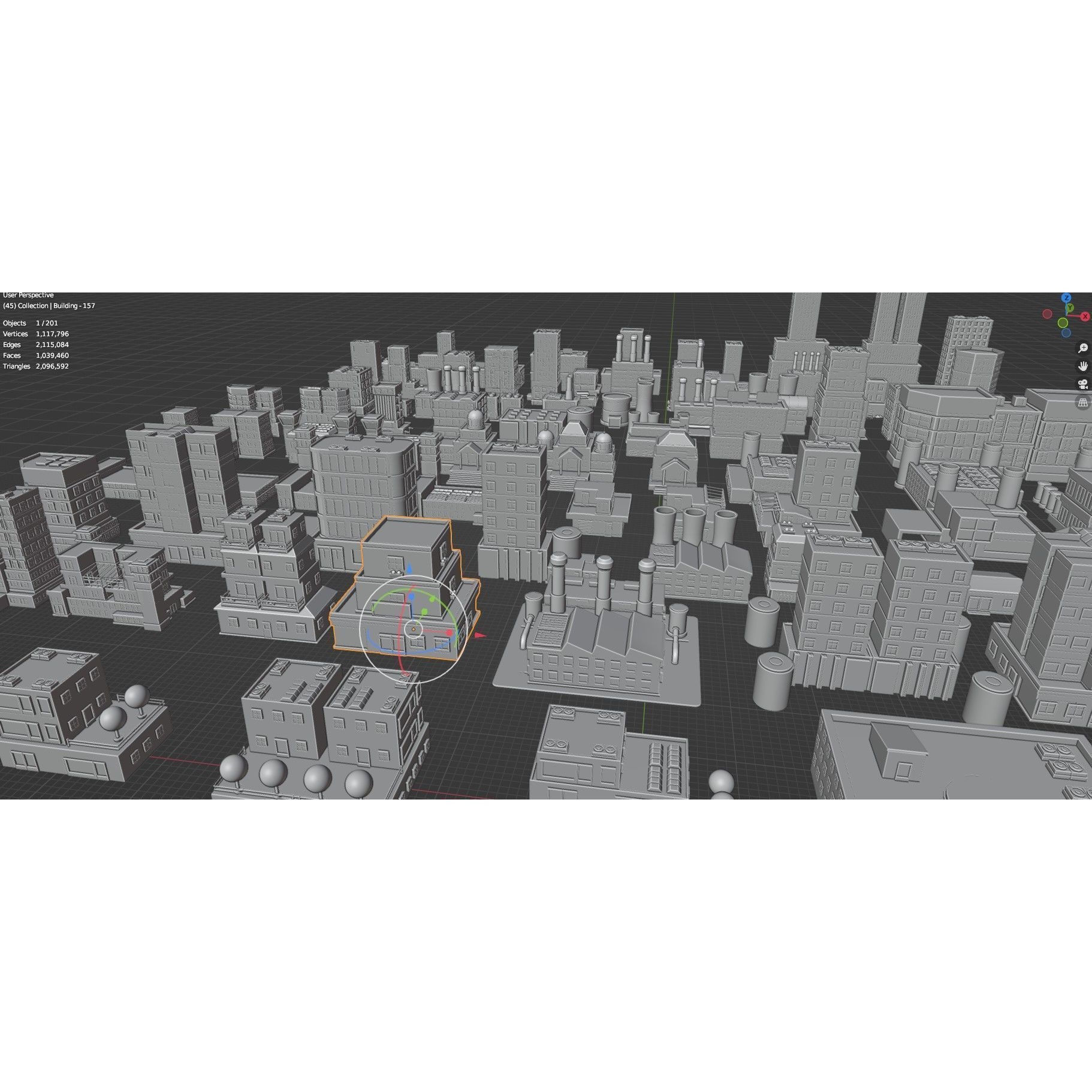 Low Poly City Buildings Pack - Low-Poly Game-Ready 3D Model - View 87