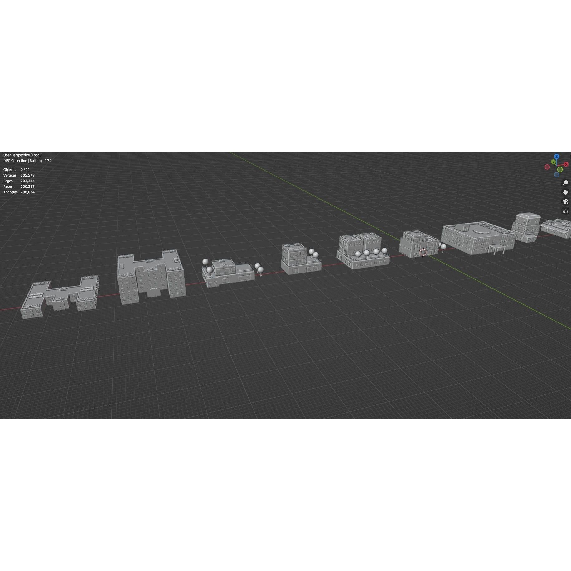 Low Poly City Buildings Pack - Low-Poly Game-Ready 3D Model - View 90