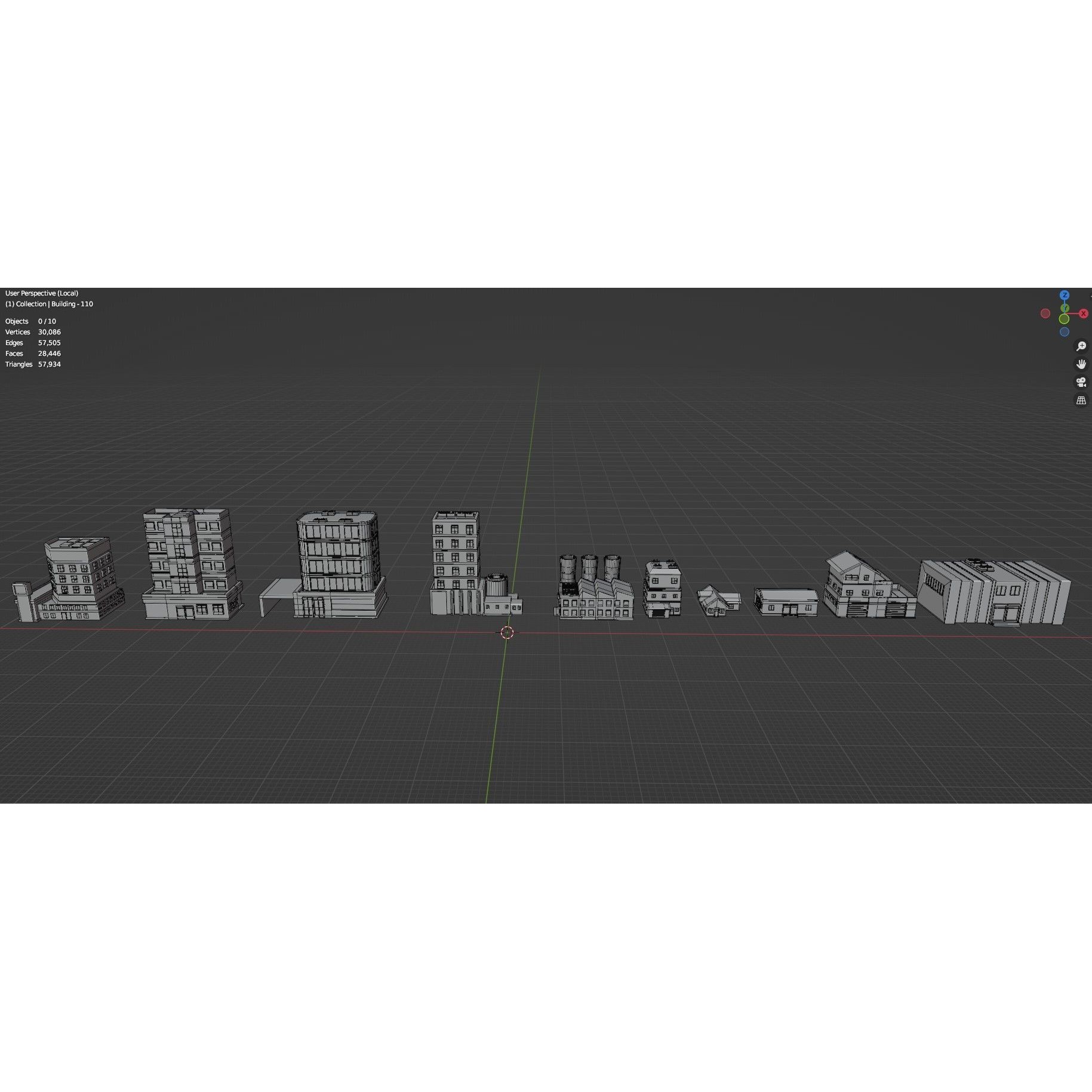 Low Poly City Buildings Pack - Low-Poly Game-Ready 3D Model - View 93
