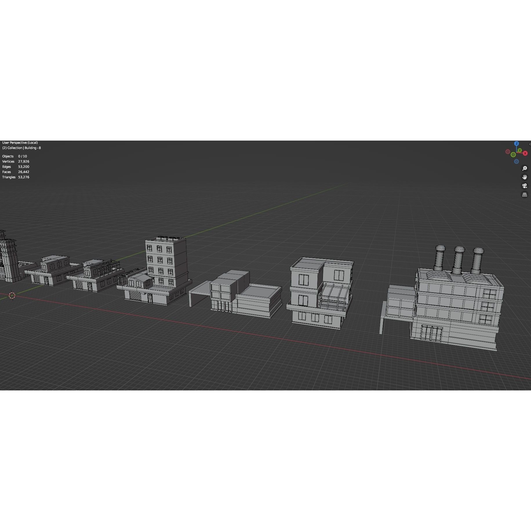 Low Poly City Buildings Pack - Low-Poly Game-Ready 3D Model - View 96