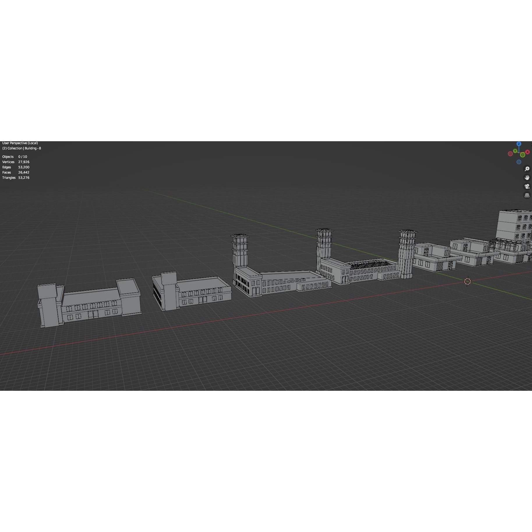Low Poly City Buildings Pack - Low-Poly Game-Ready 3D Model - View 97