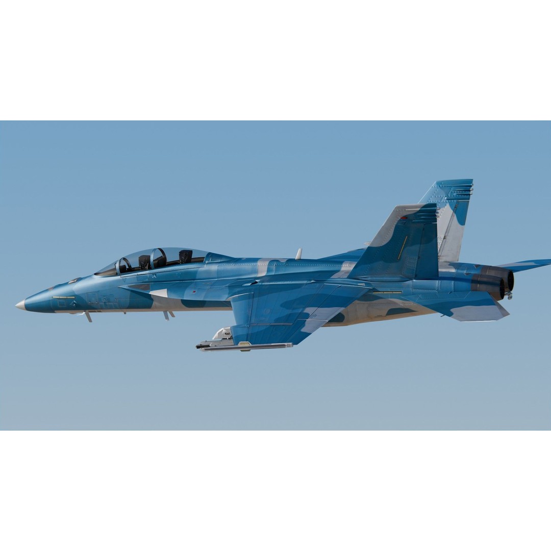 Boeing FA-18EF Super Hornet 3D Model – High Poly PBR Game Asset, FBX