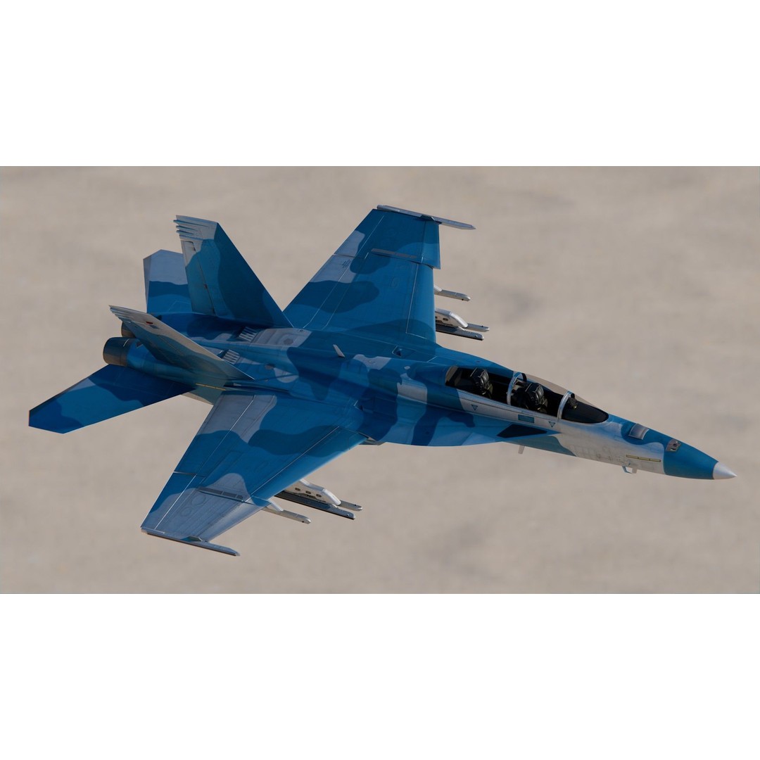 Boeing FA-18EF Super Hornet 3D Model – High Poly PBR Game Asset, FBX - View 6
